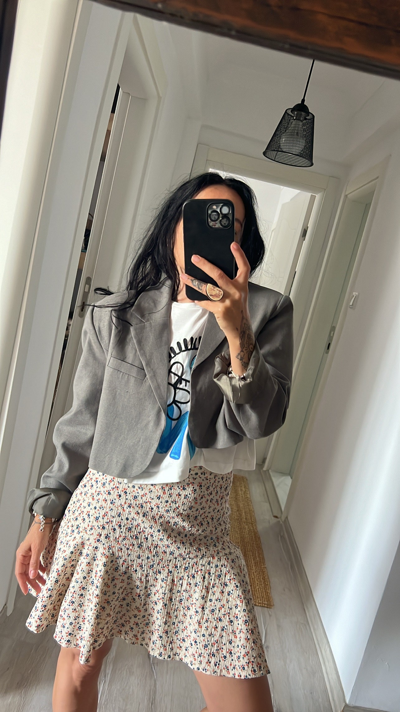 Haki Ham Keten Crop Blazer Ceket