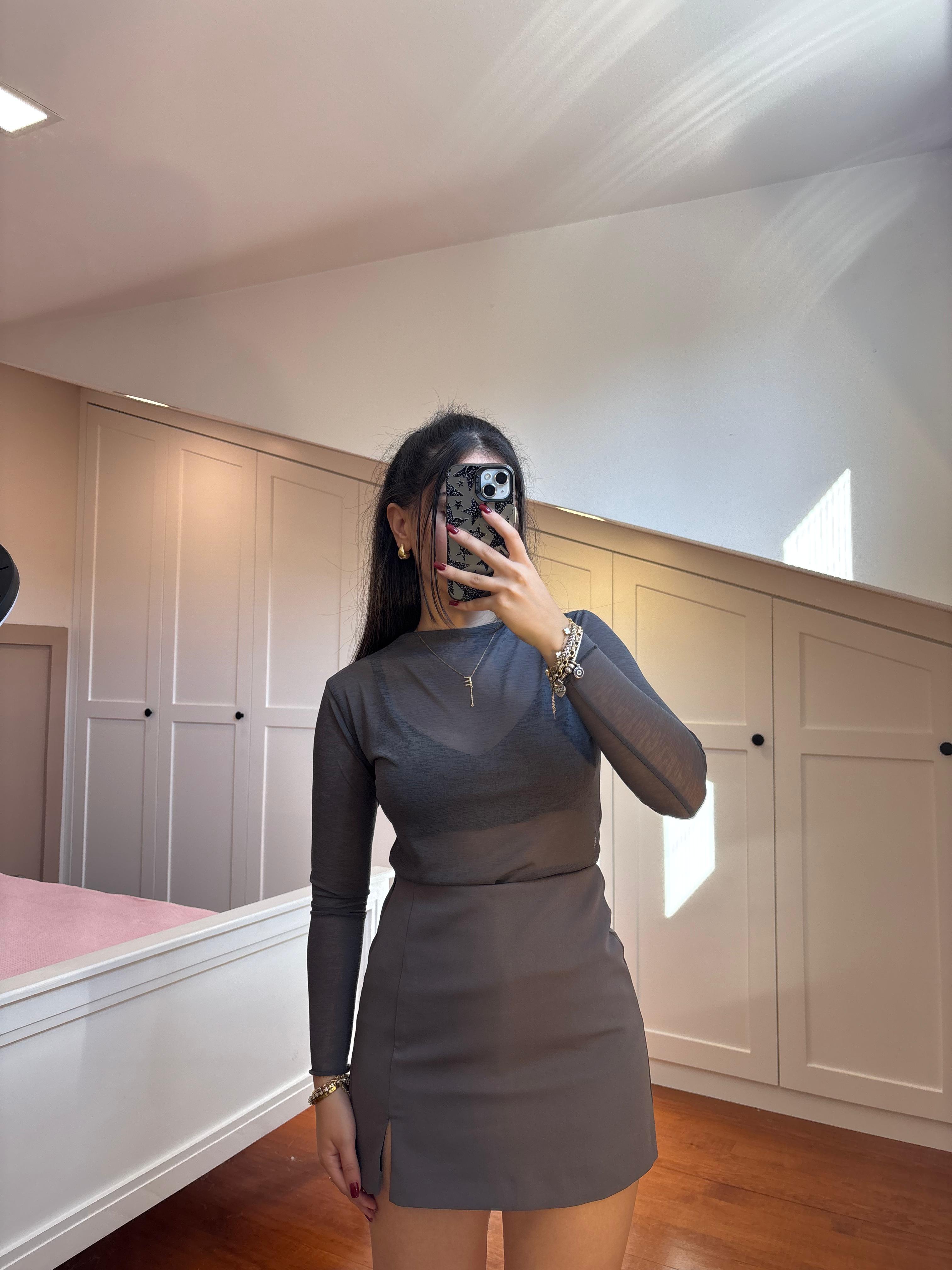 Antrasit Transparan Bluz