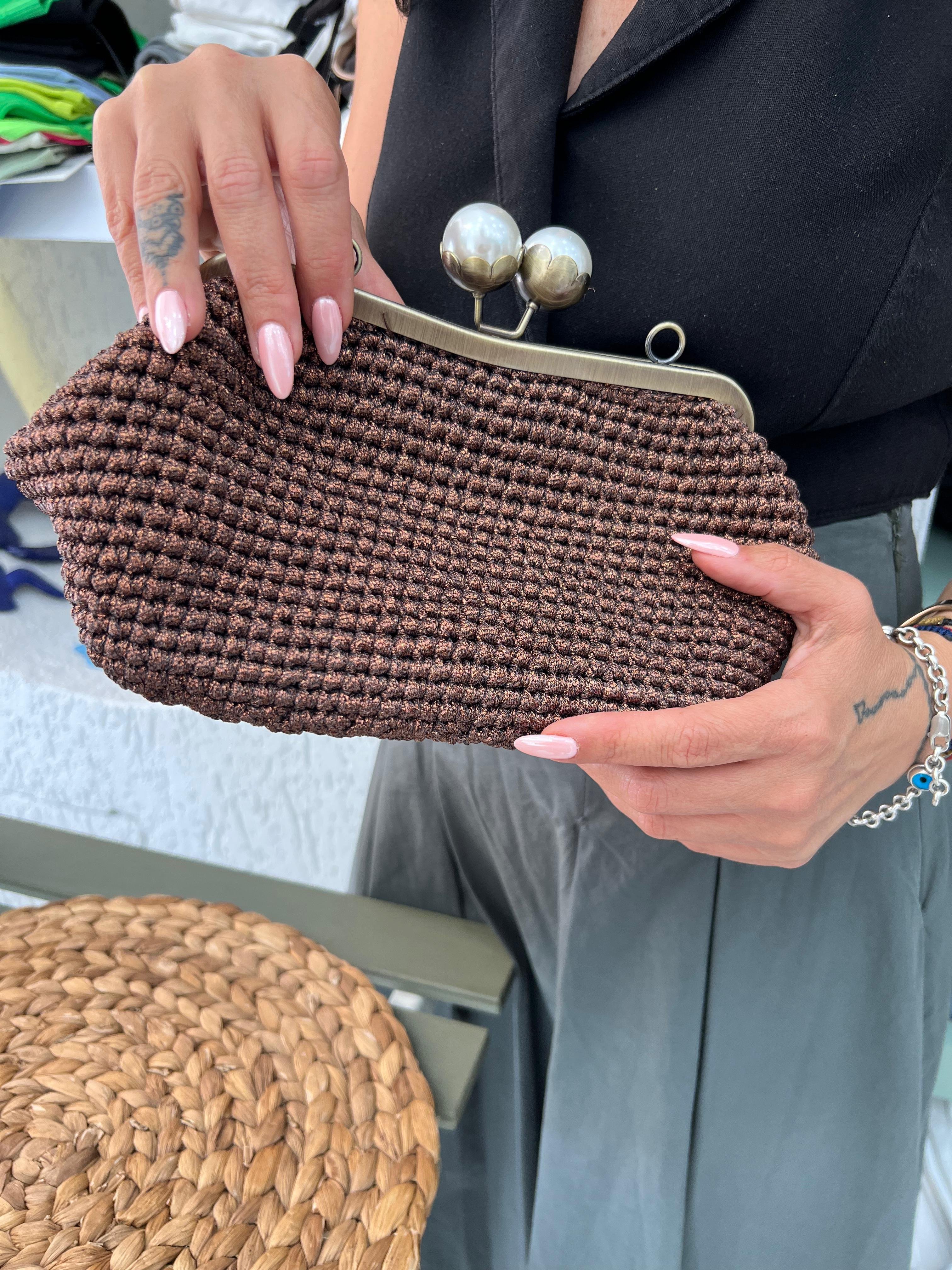 Zr Model İncili Hasır Clutch