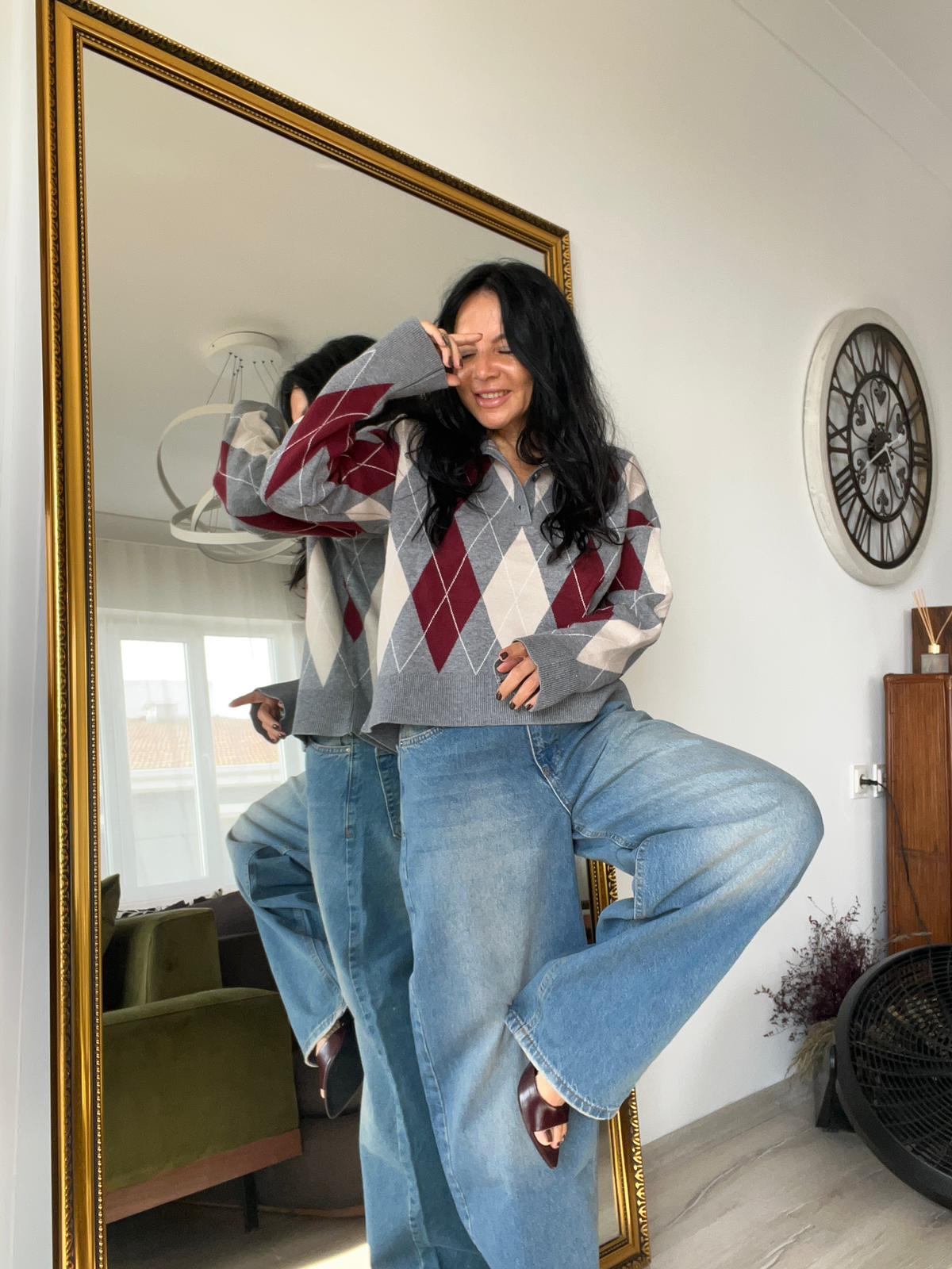 Mavi Kar Yıkamalı Baggy Jean 