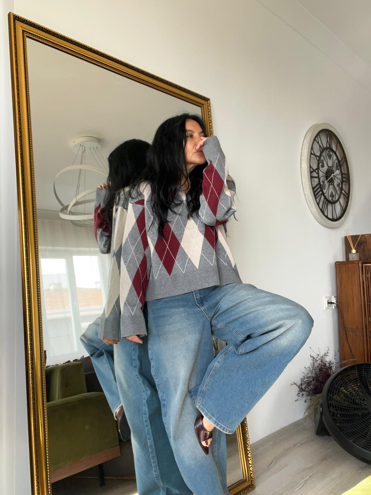 Mavi Kar Yıkamalı Baggy Jean 
