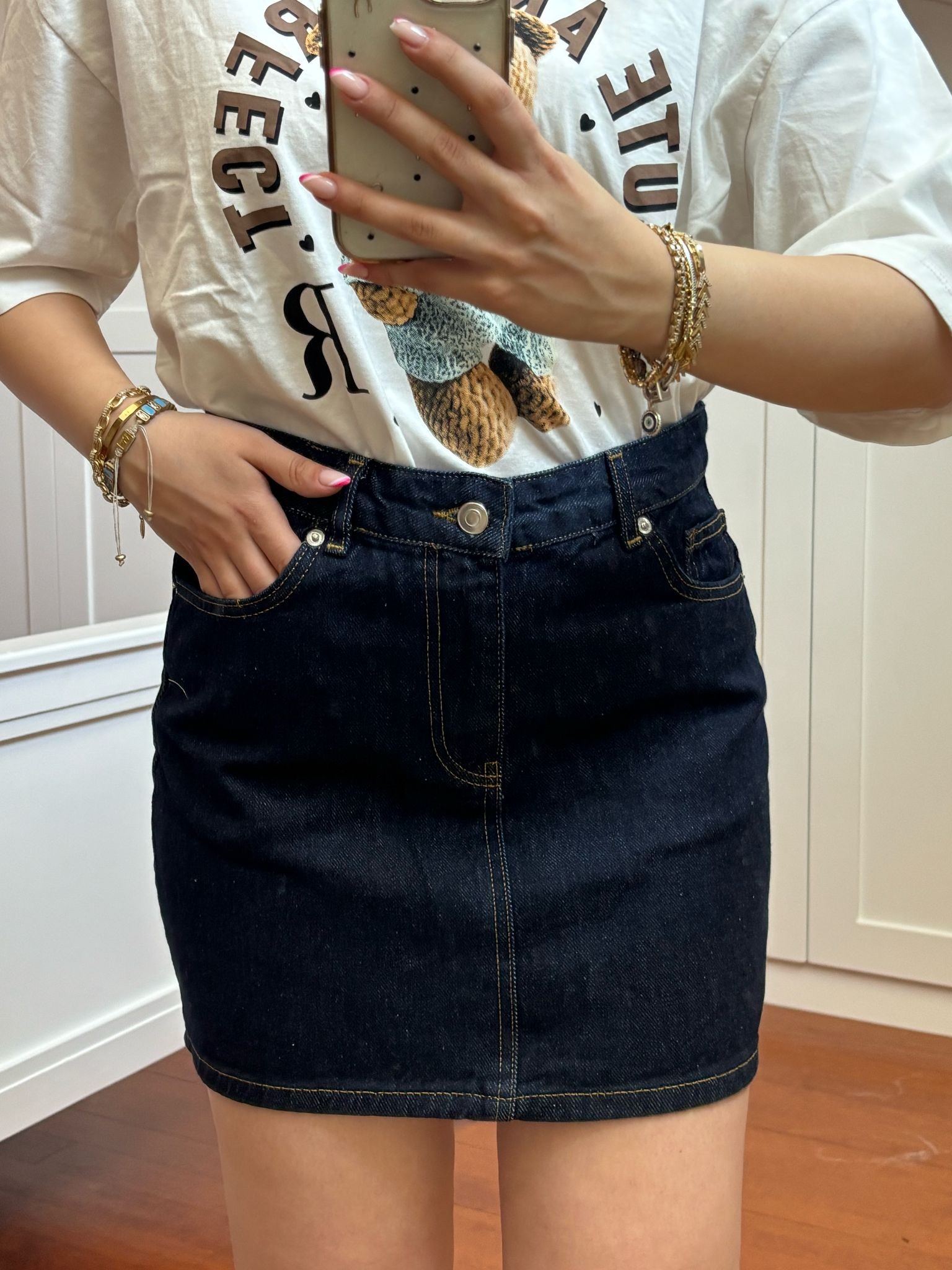 Denim Mini Etek