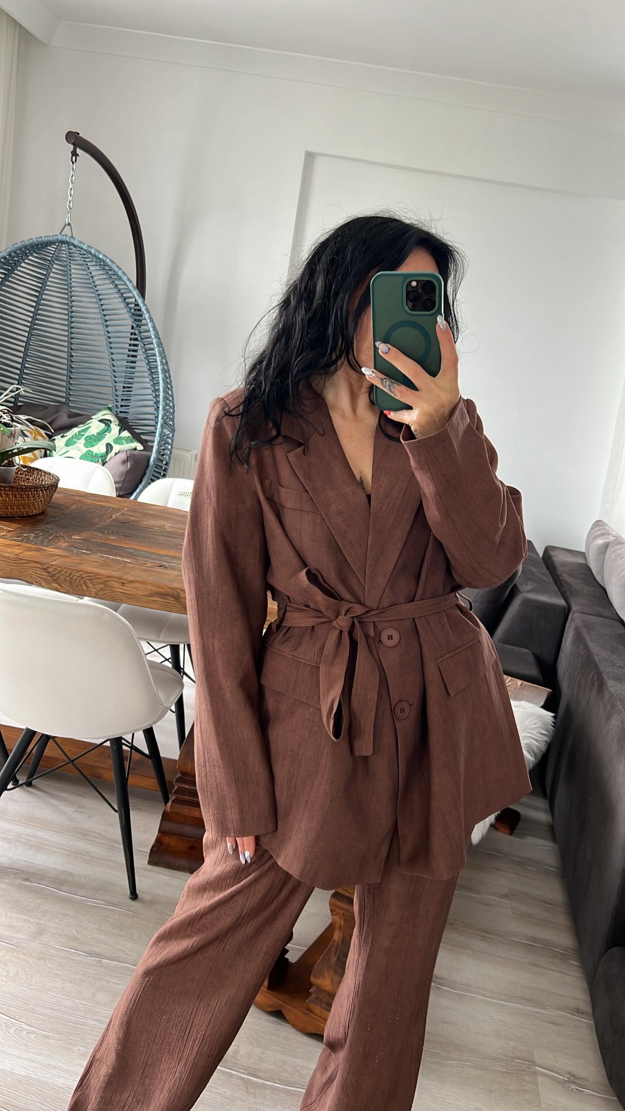 Kuşaklı Blazer Ceket