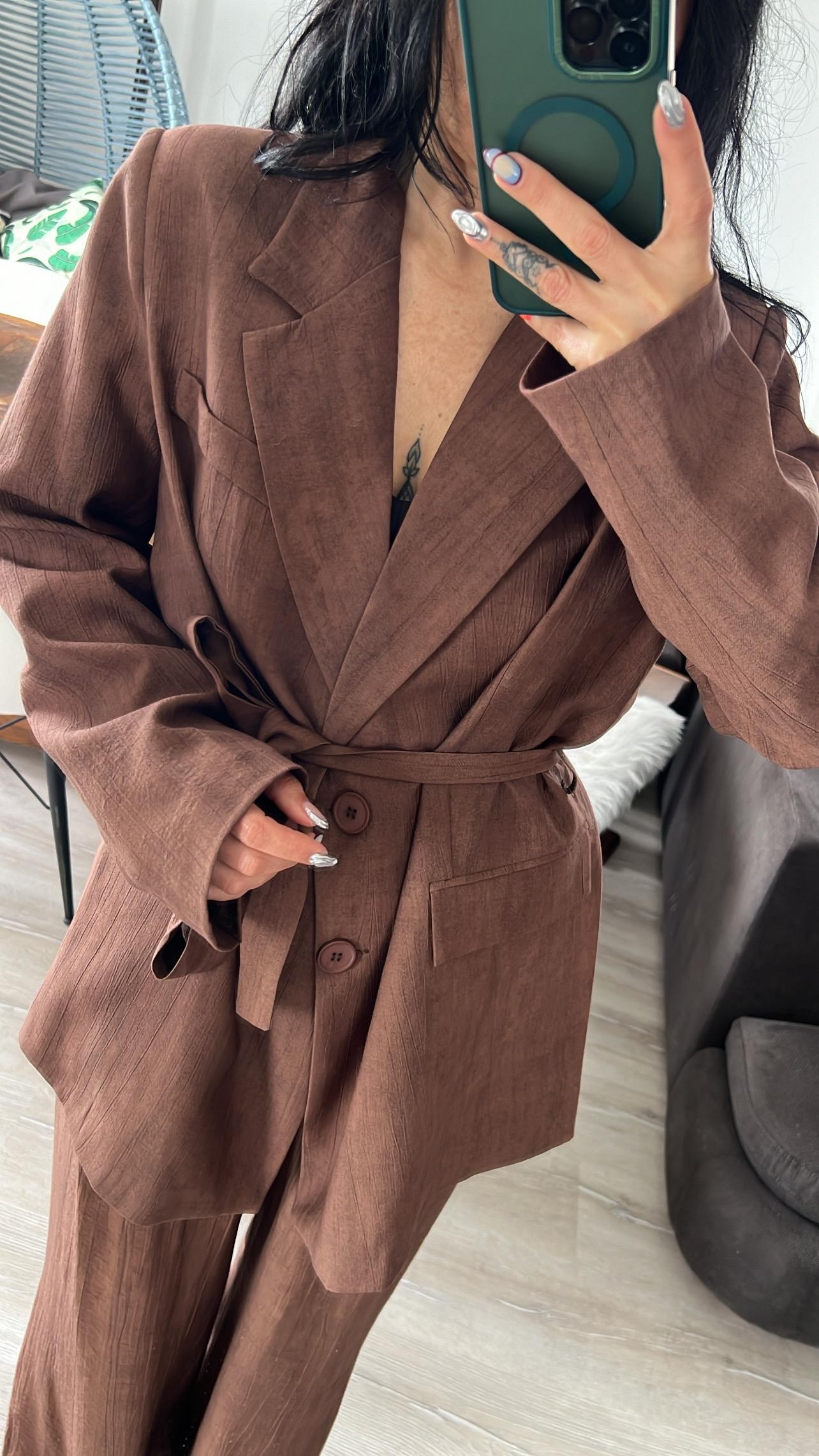 Kuşaklı Blazer Ceket