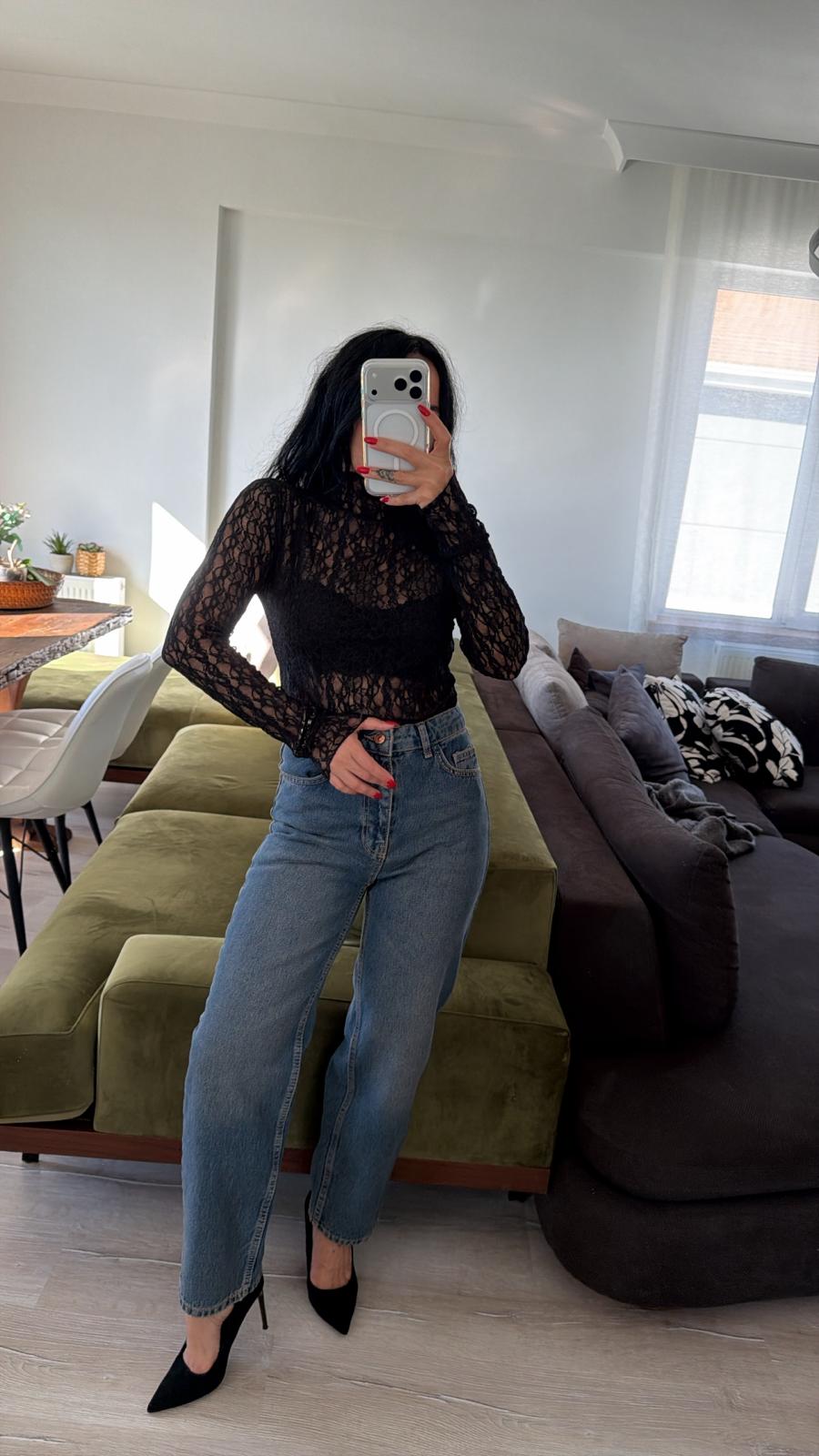 Tint Yıkama Relax Orta Ton Denim Pantolon