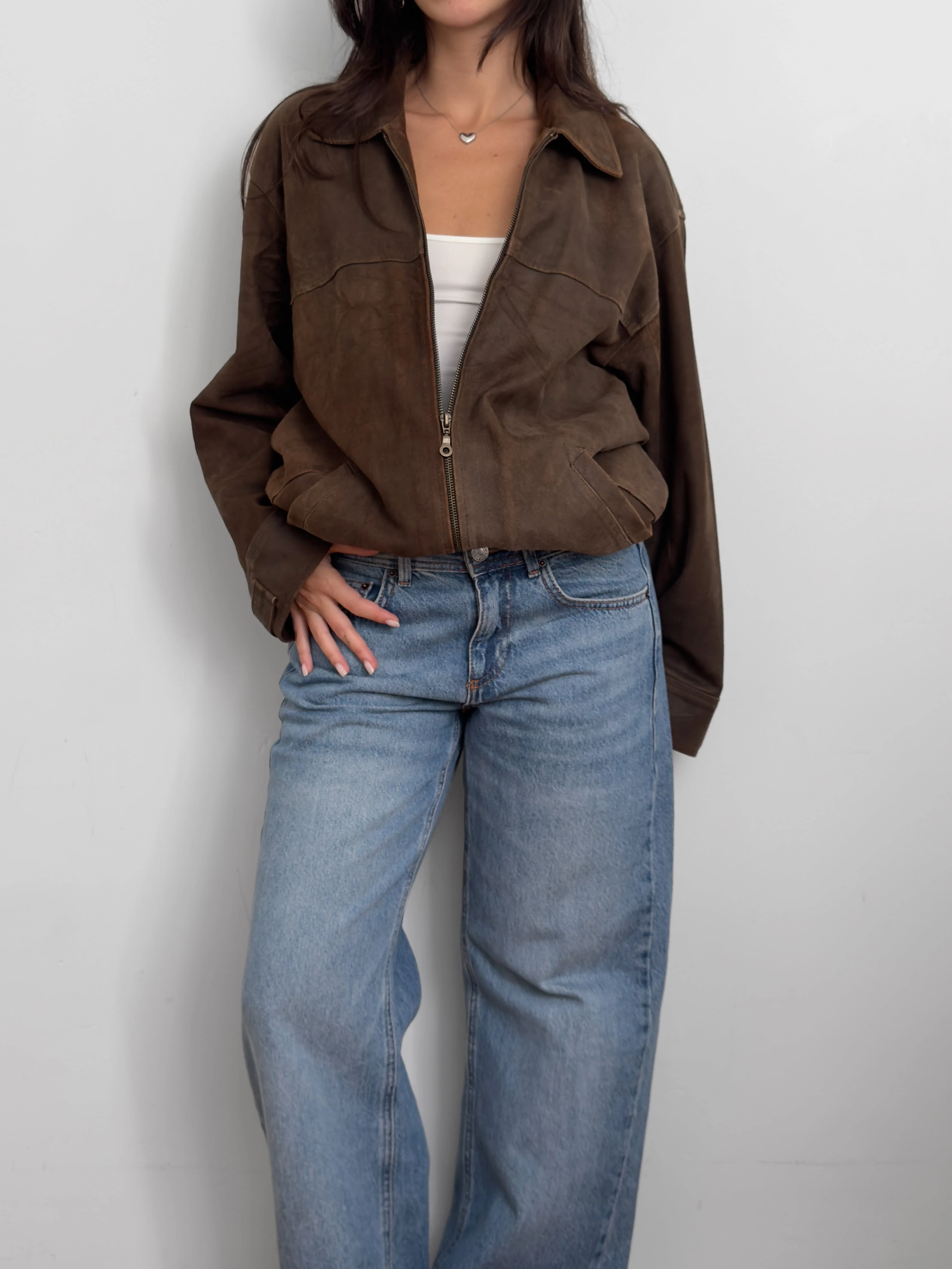 Kahverengi Süet Mont