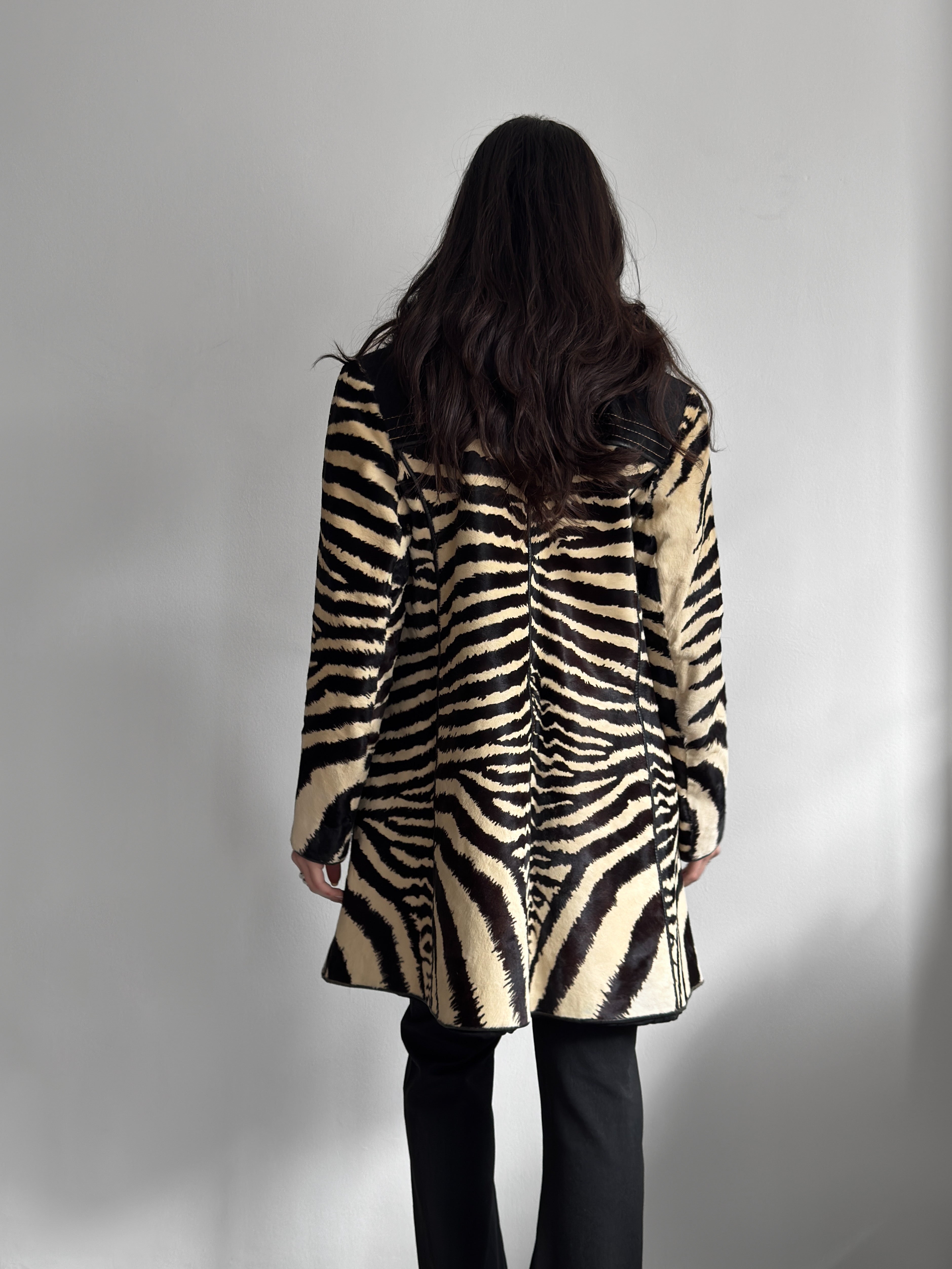 Tay Tüyü Zebra Desenli Kaban