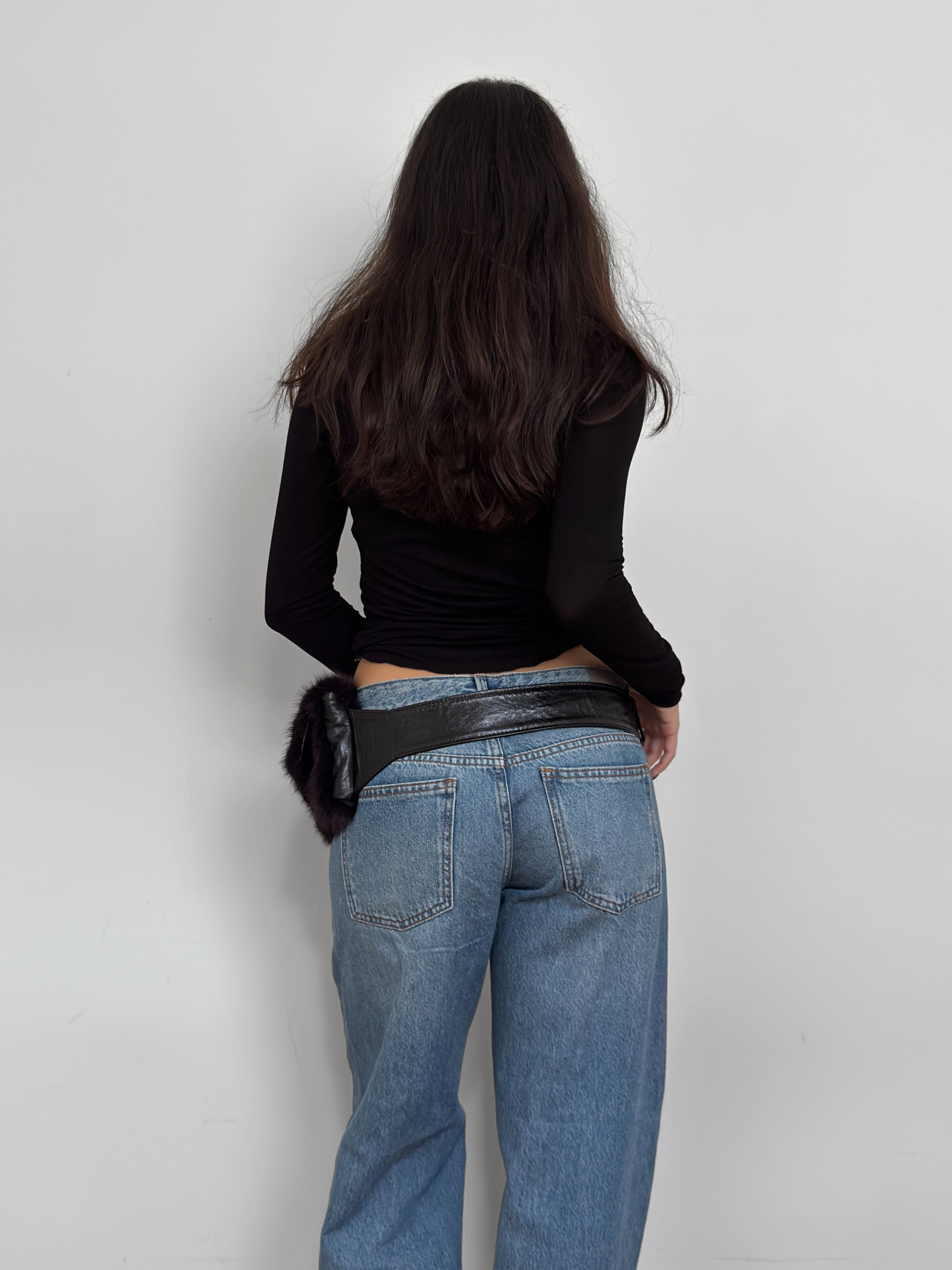 Kürklü Kemerli Bel Çantası