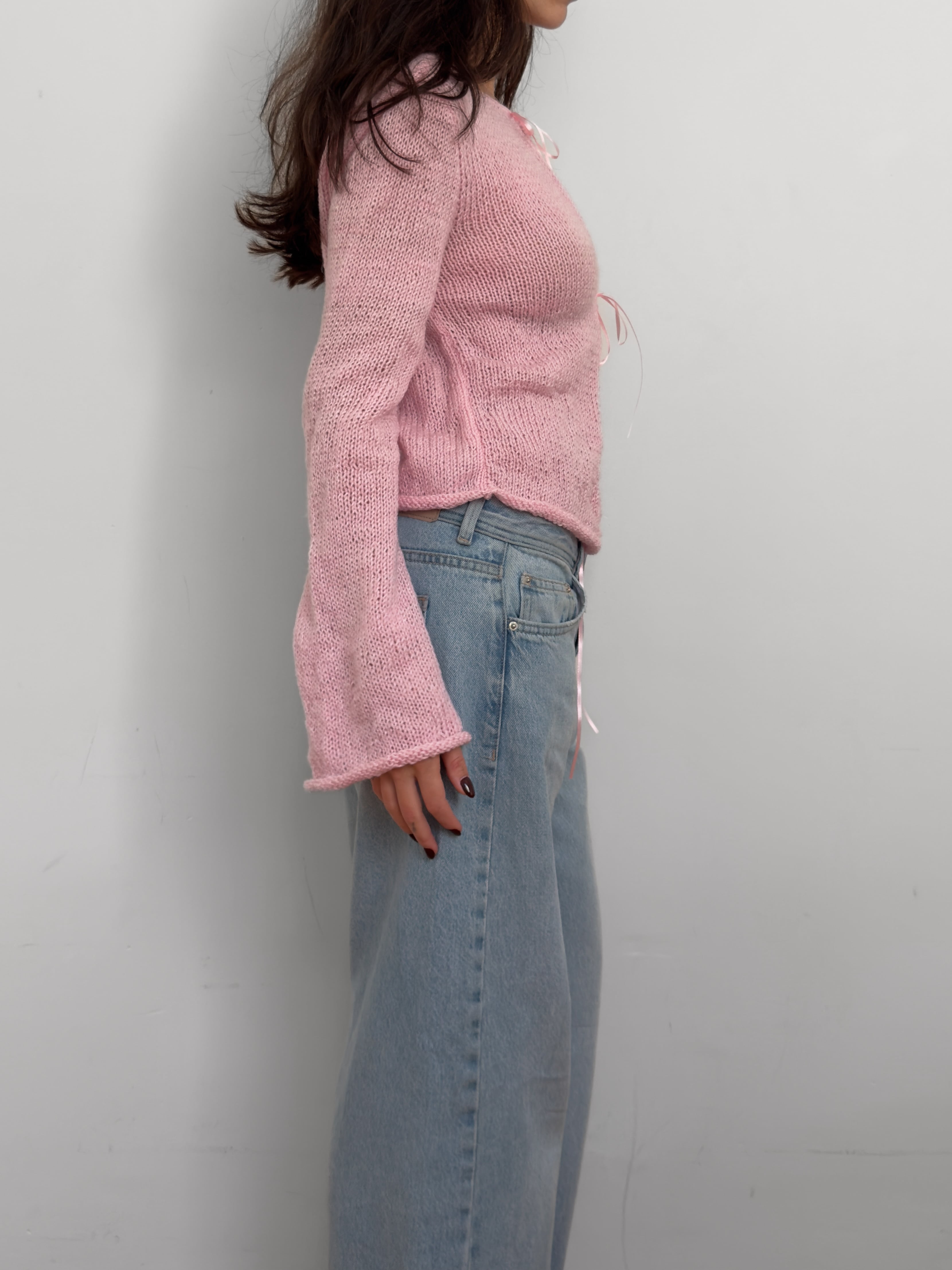 Pembe Örgü Hırka