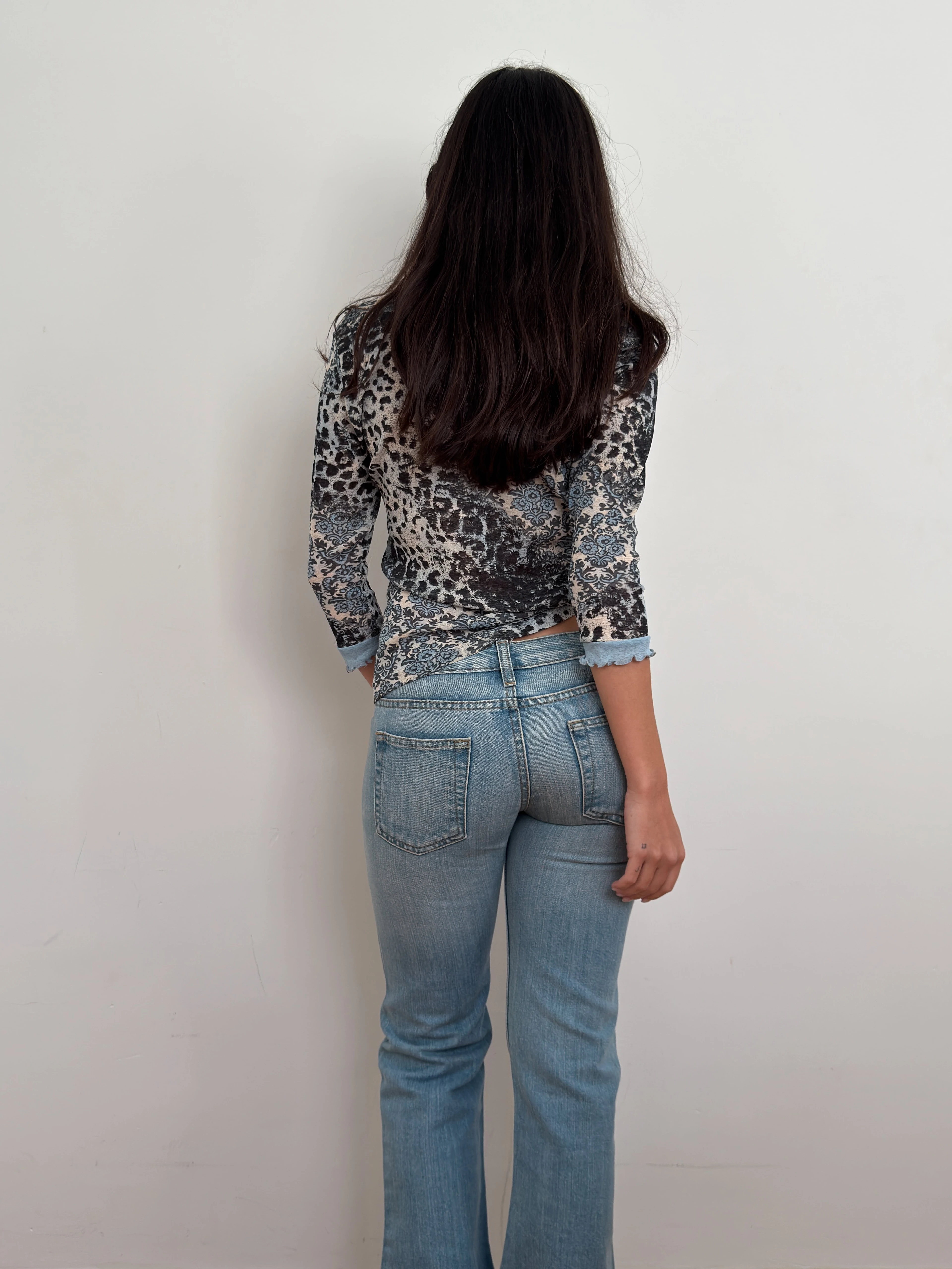 Desenli Işıltılı Bluz