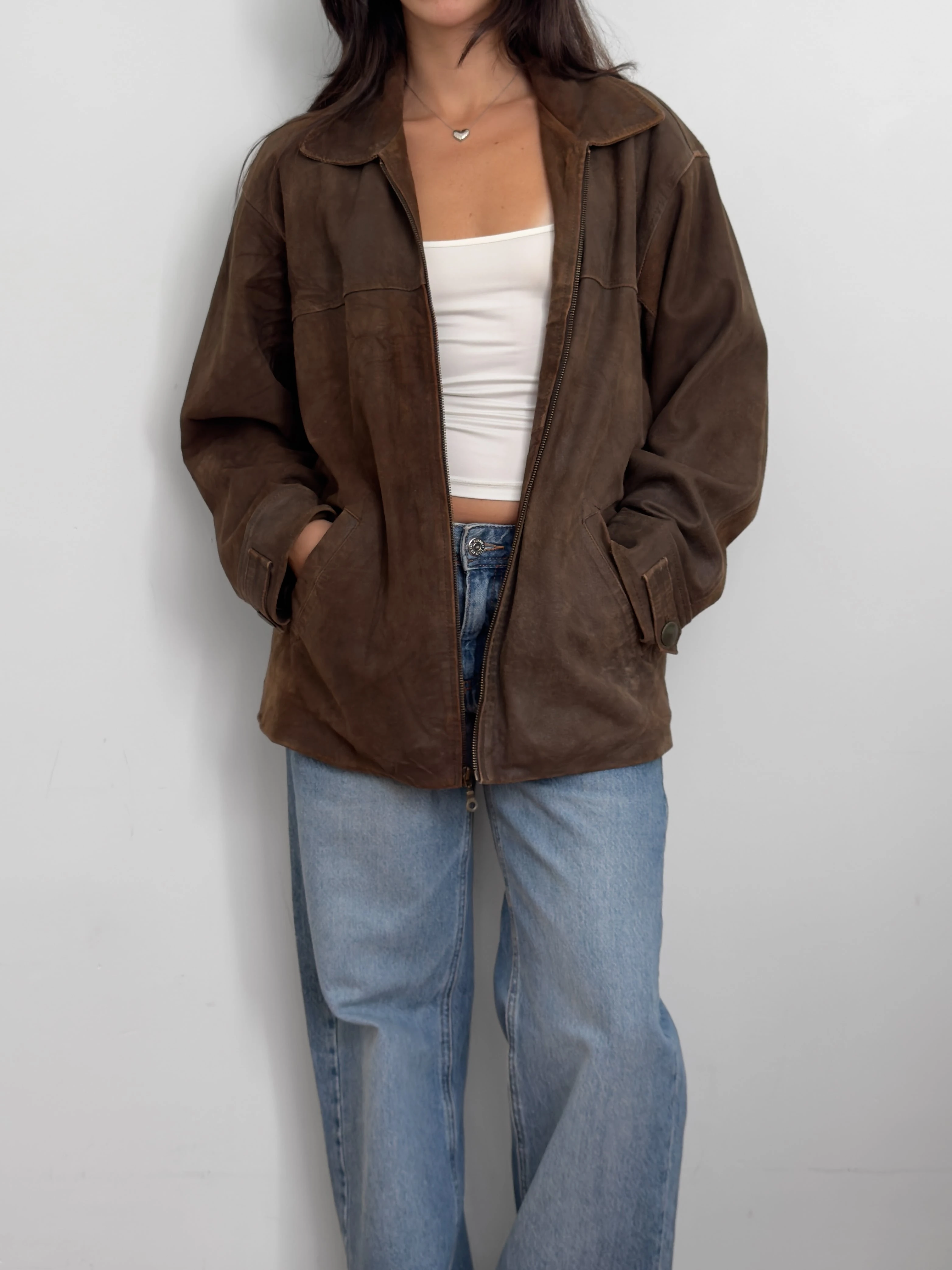 Kahverengi Süet Mont