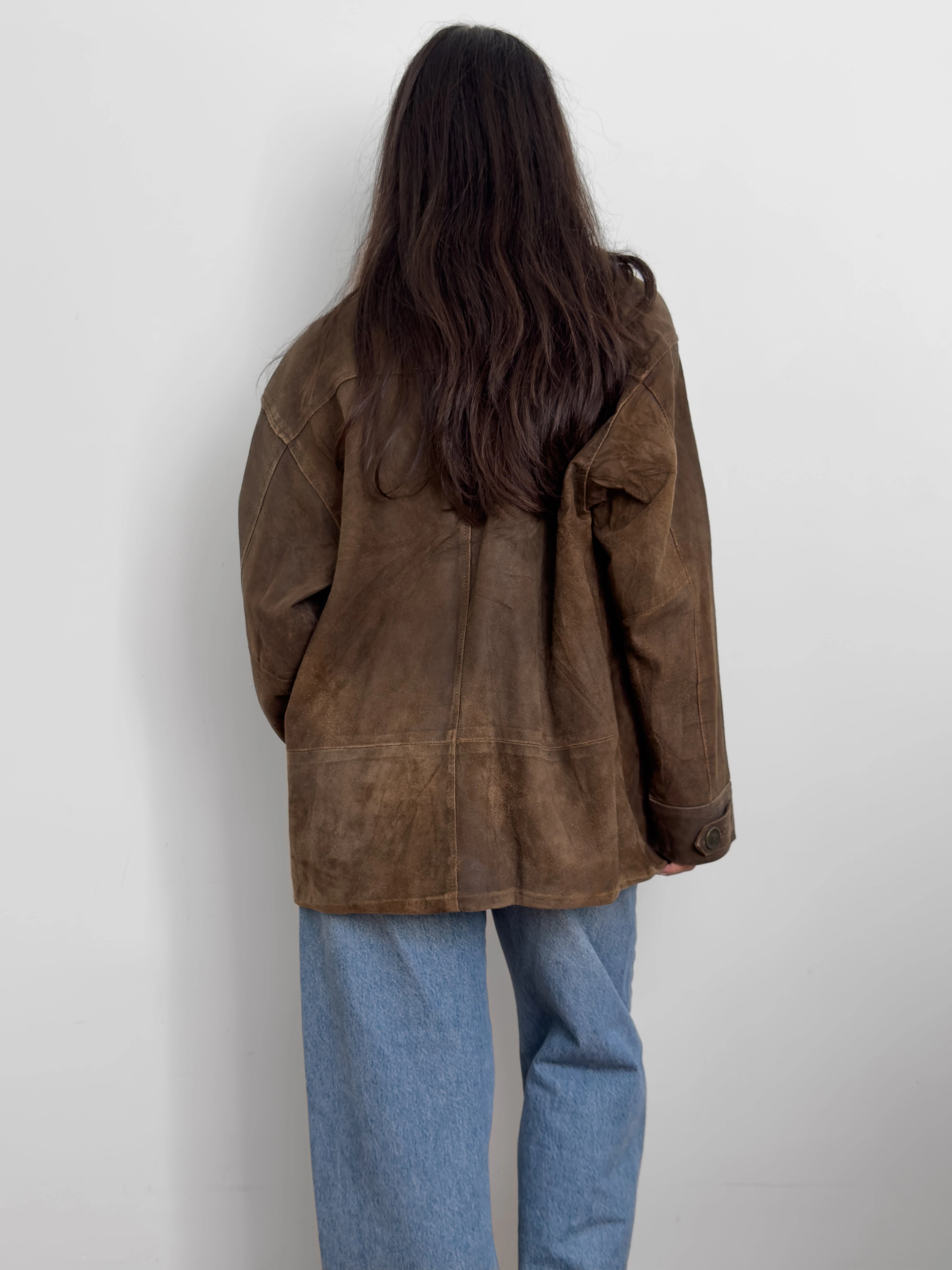 Kahverengi Süet Mont