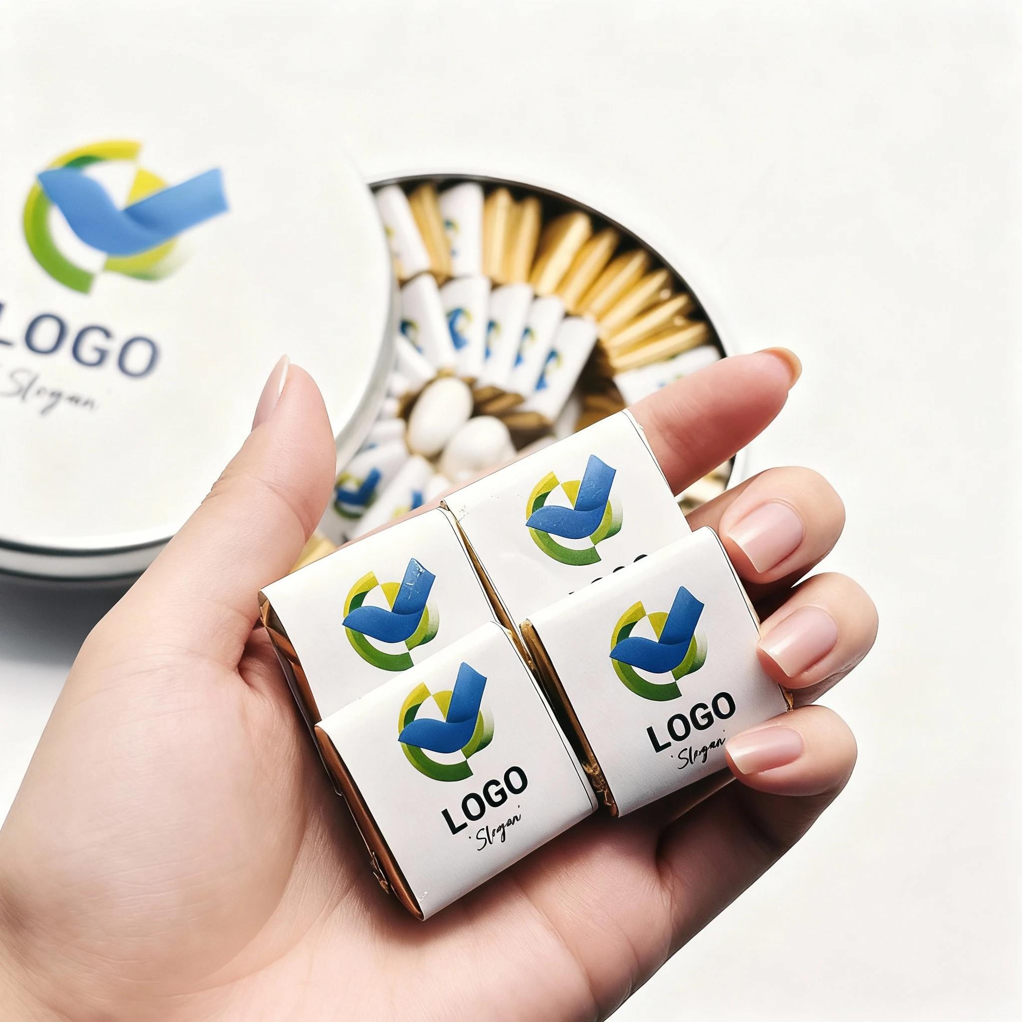 Kurumsal Logolu Napoliten Çikolata Kutusu 80 adet Napoliten Çikolata