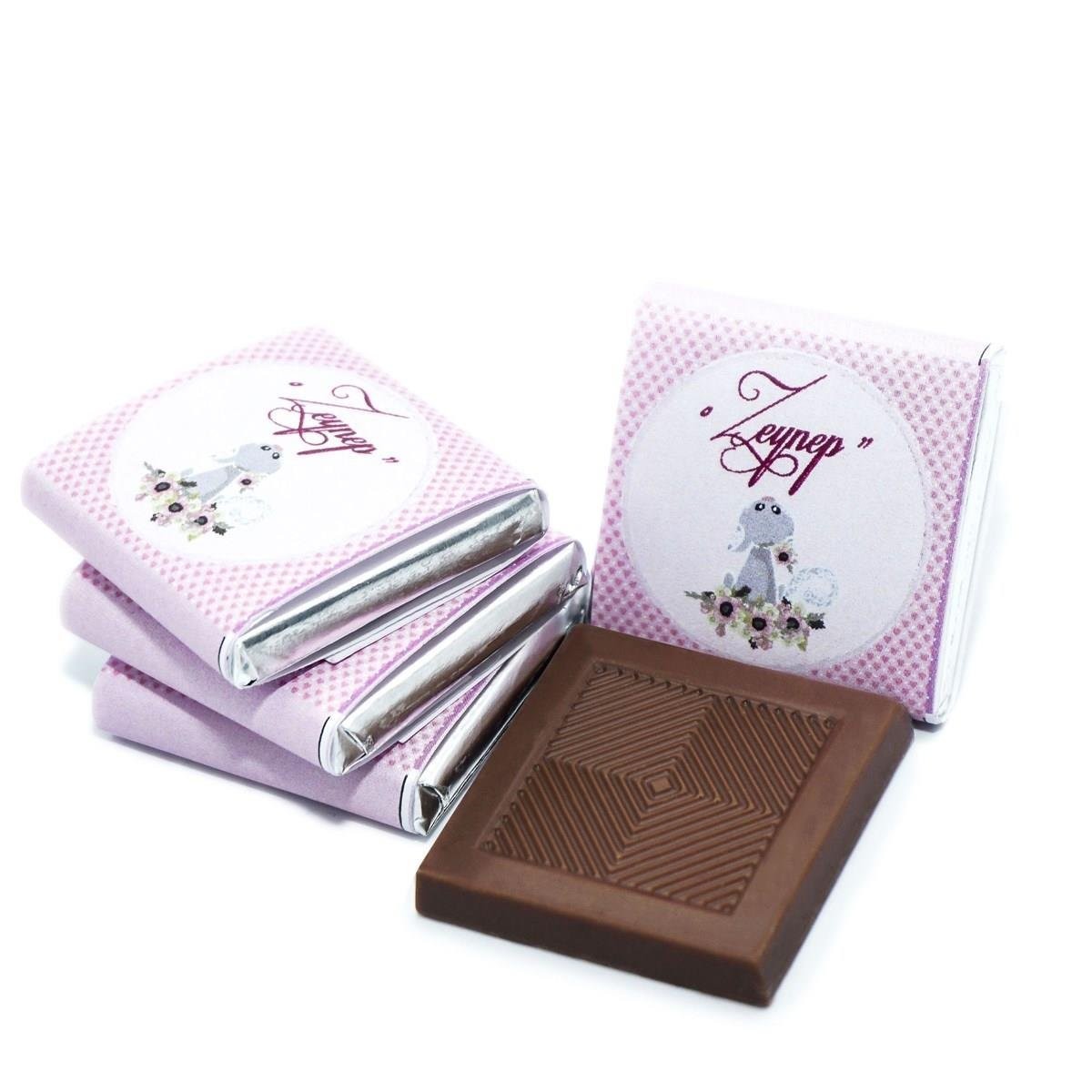 Dökme Bebek Çikolatası Pembe Kedi (80 Adet Napoliten Çikolata)