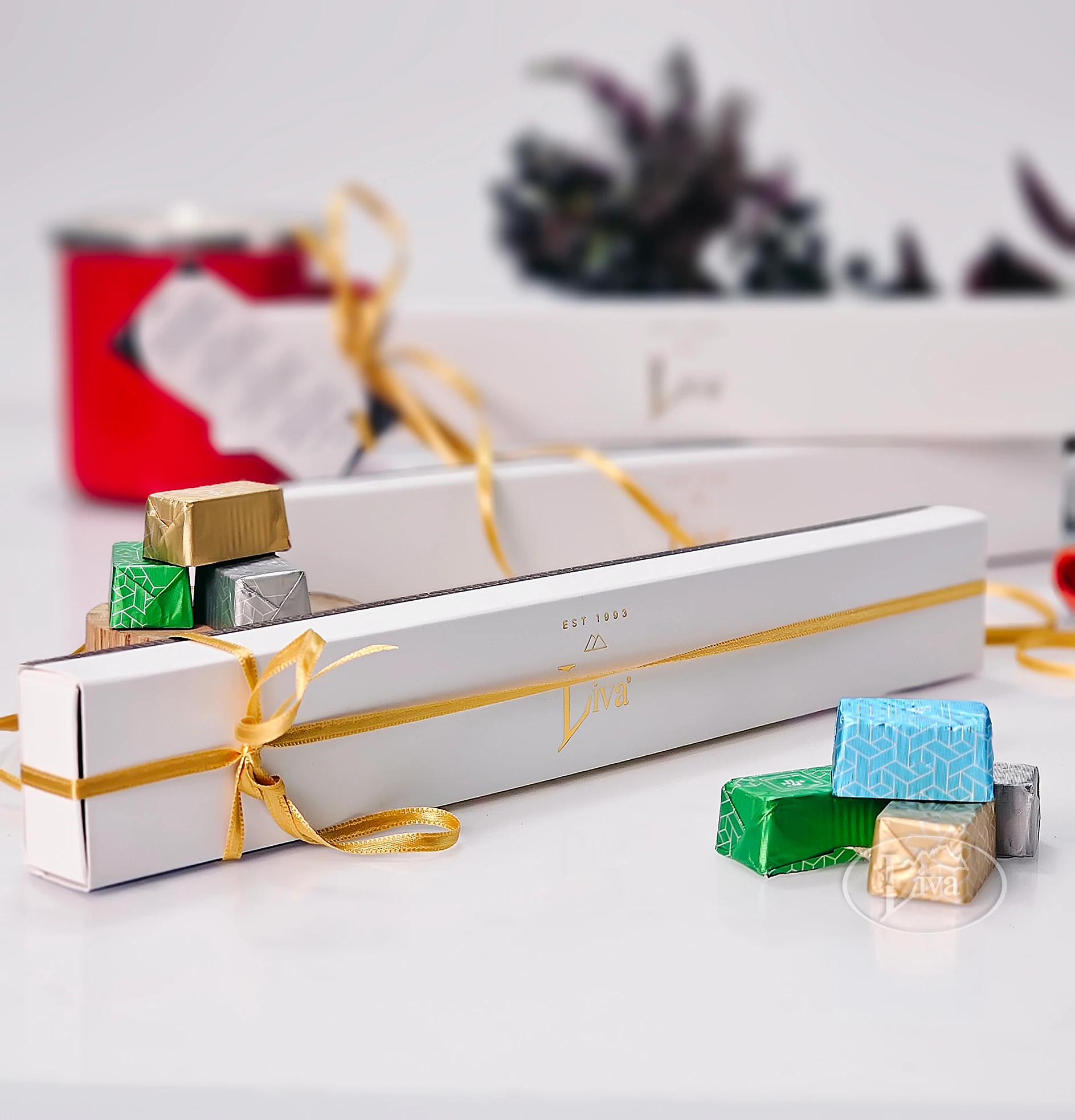 İnce Yaldızlı Çikolata Kutusu 13'lü