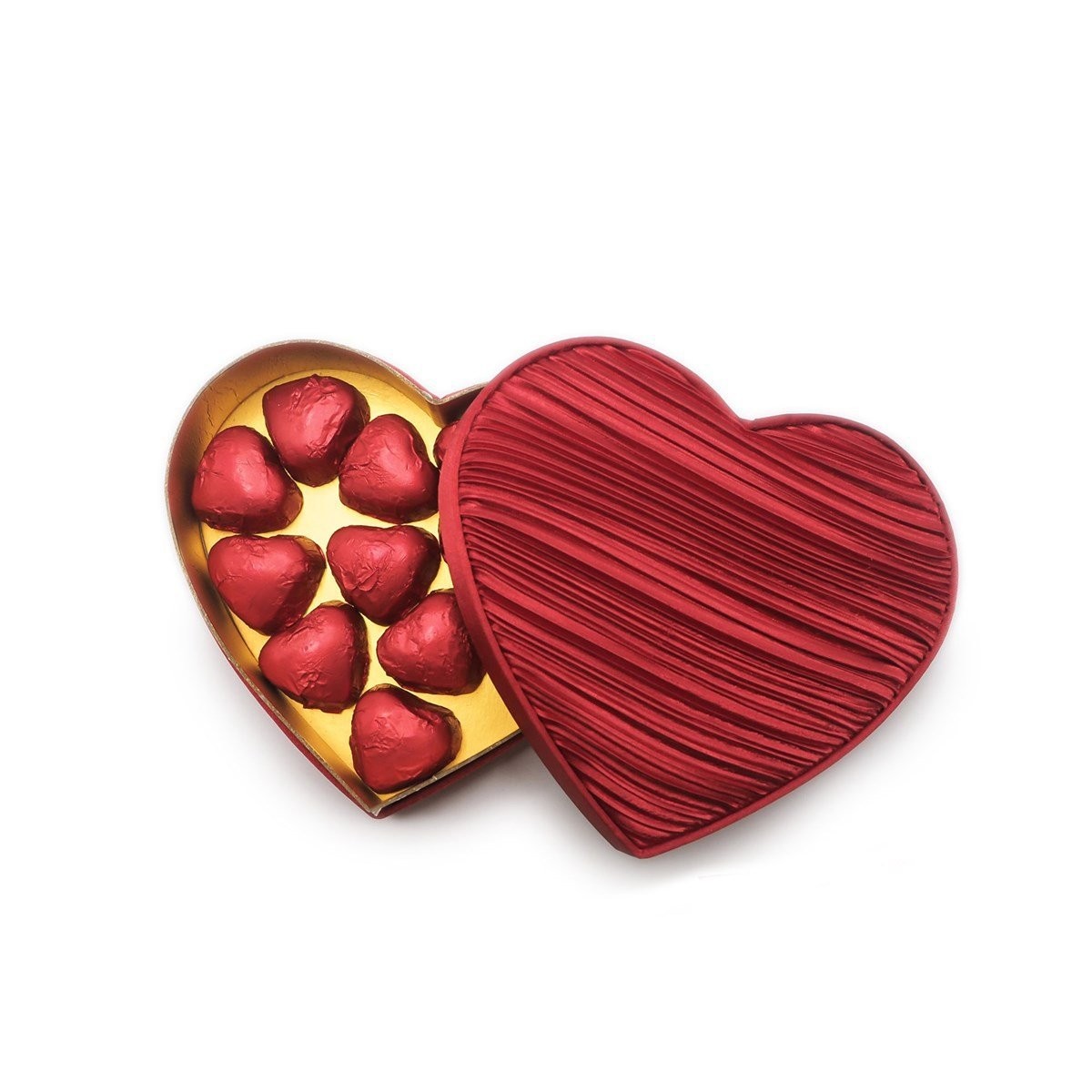 Sevgiliye Çikolata Kalp Kutuda Yaldızlı Kalp Çikolata