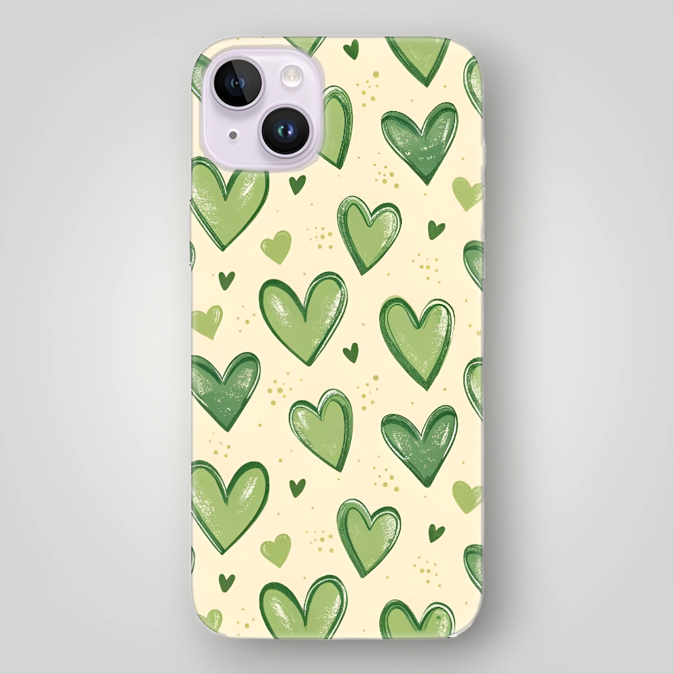 Yeşil Kalpler Desenli Kılıf 