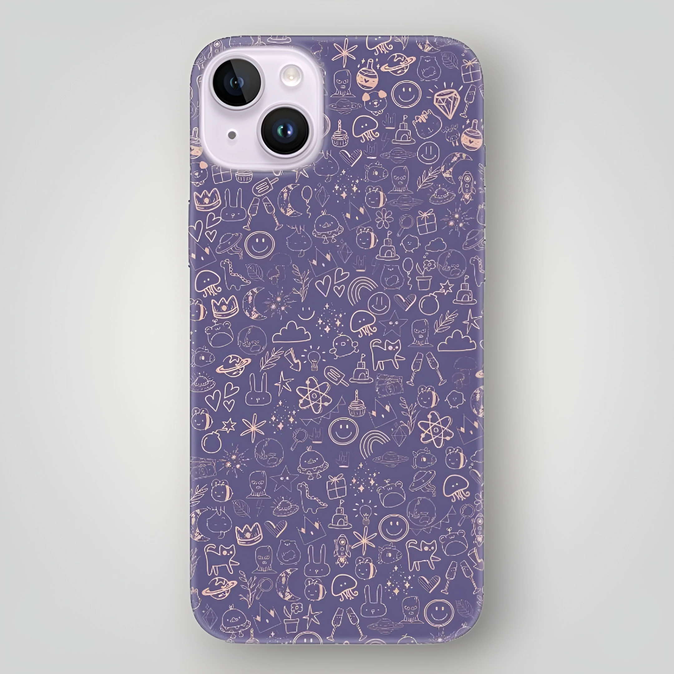 Mor Kozmik Semboller Desenli Kılıf 