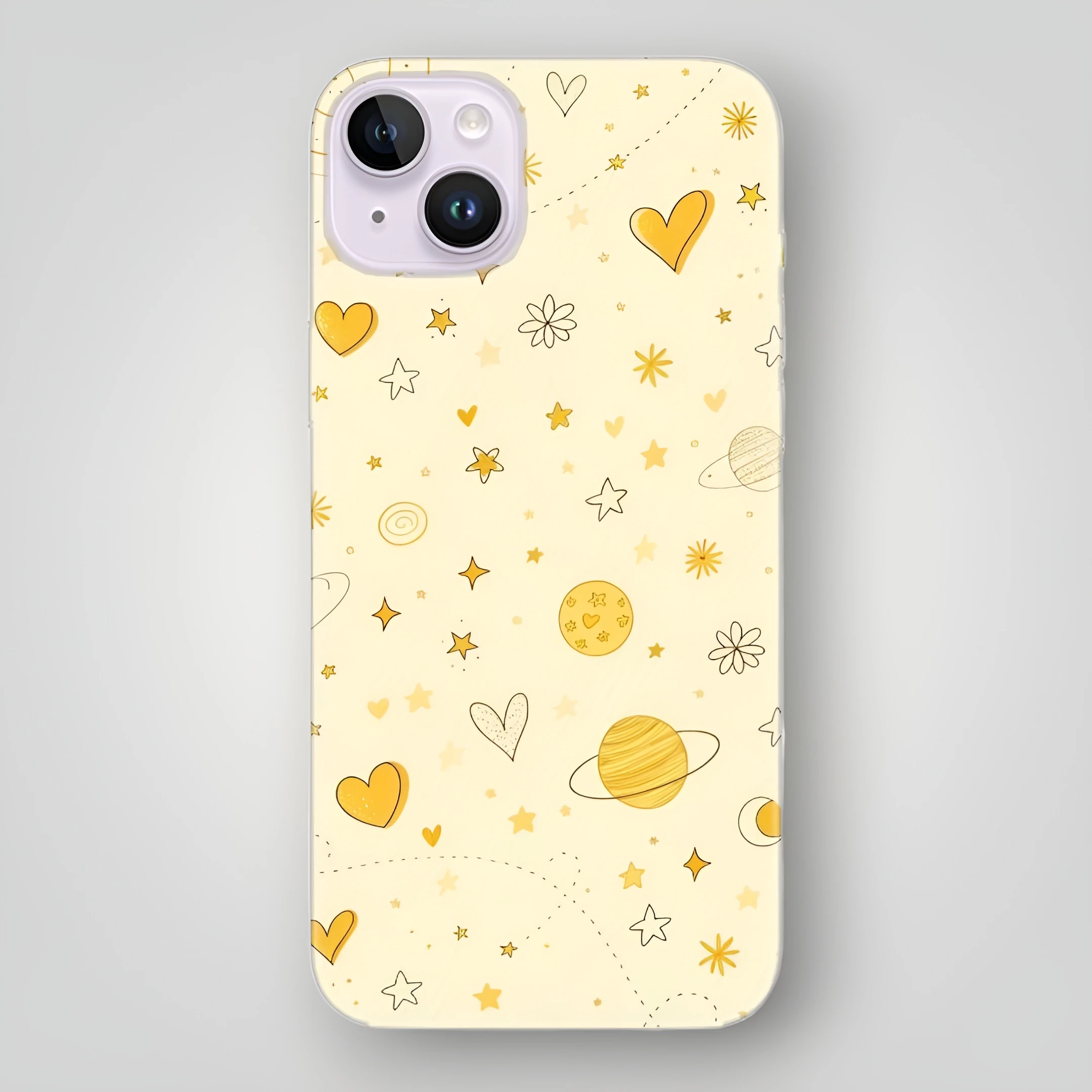 Sevimli Gezegenler ve Yıldızlar Desenli Kılıf