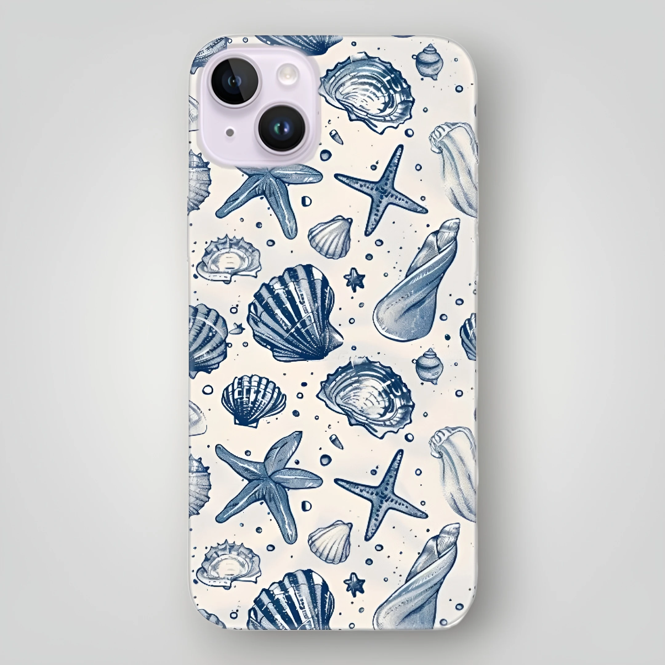 Deniz Kabuğu ve Deniz Yıldızı Desenli Kılıf 