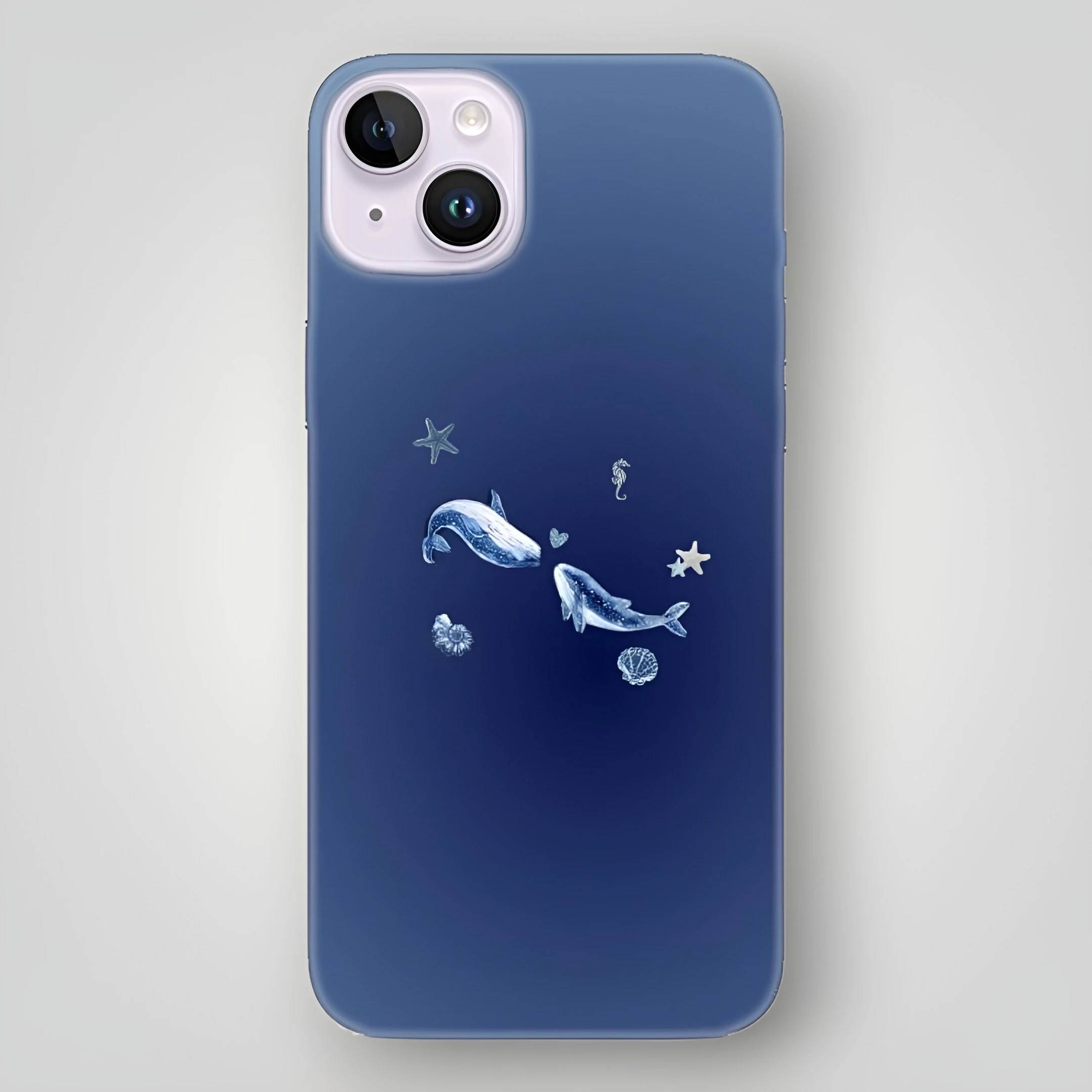 Çift Balinalar Desenli Kılıf