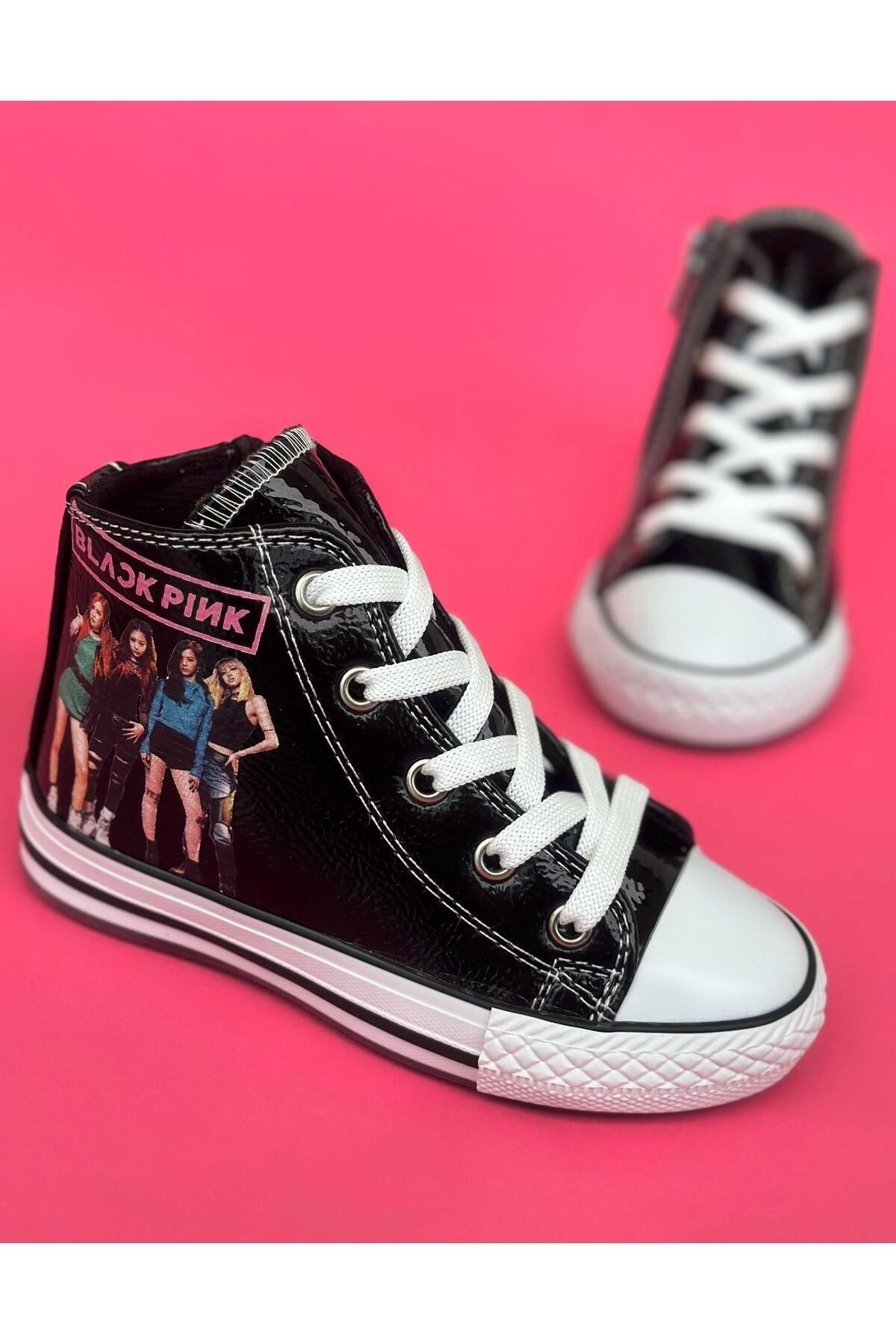 Blackpink Çocuk Bot, Convers Çocuk Bot, Fermuarlı Çocuk Bot - siyah