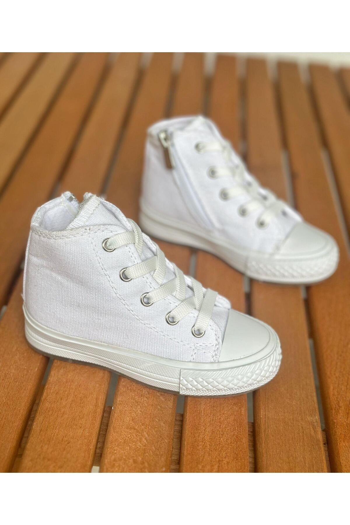 Çocuk Convers, Çocuk Günlük Ayakkabı, Keten Ayakkabı - beyaz