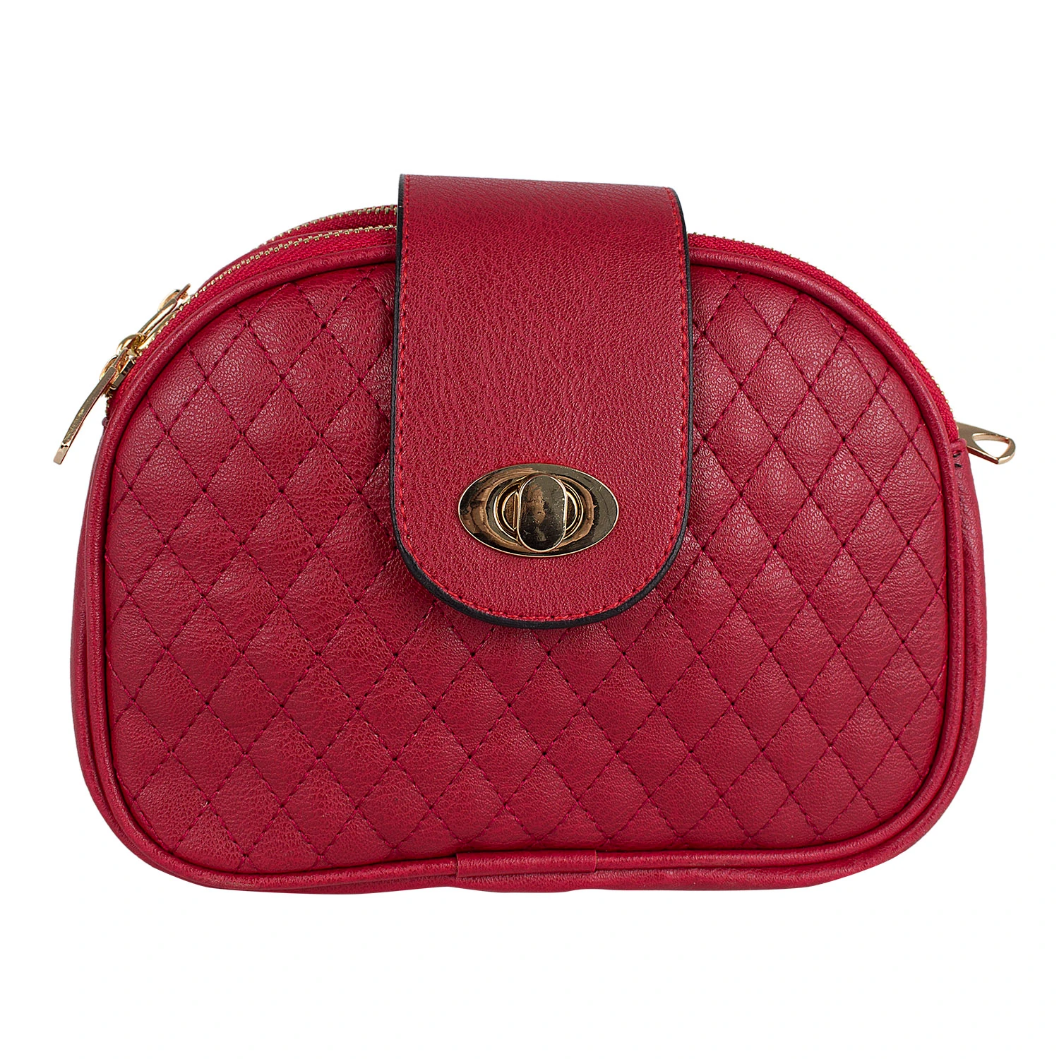 Bagacar 1238 Bayan Çapraz 3 Gözlü Omuz Çantası Kırmızı