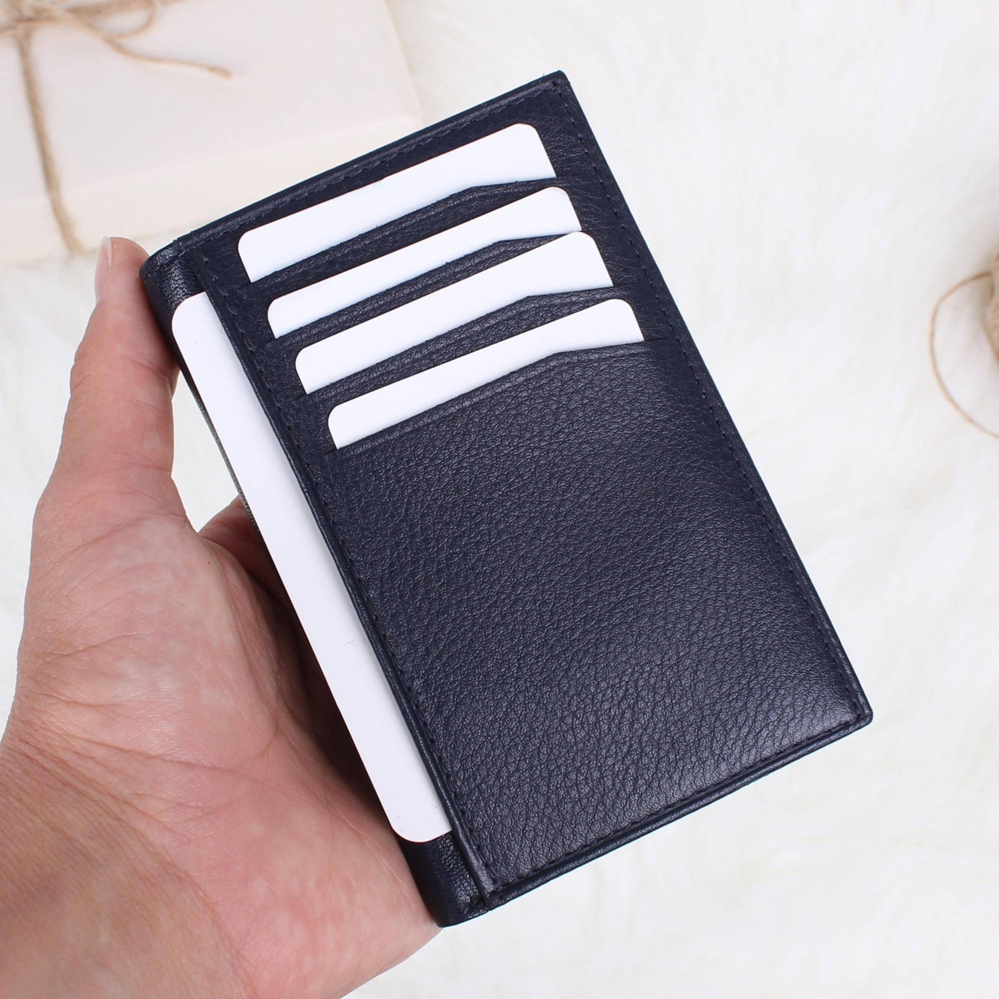 Legend Leather 726 Lacivert Erkek Hakiki Deri Para Bölmeli Kartlık