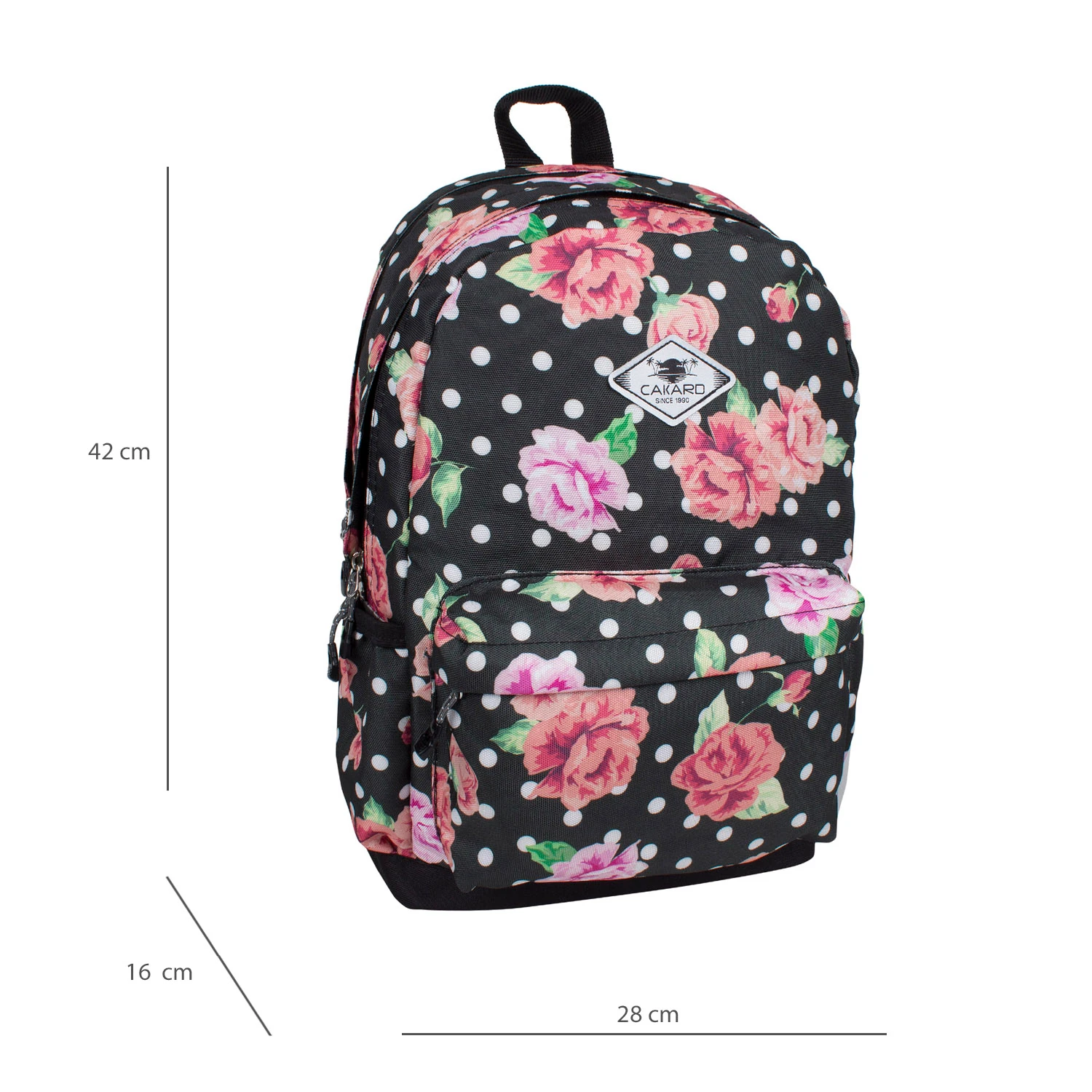 Bagacar Cakard 20105 Kız Okul Sırt Çantası Antrasit Çiçekli