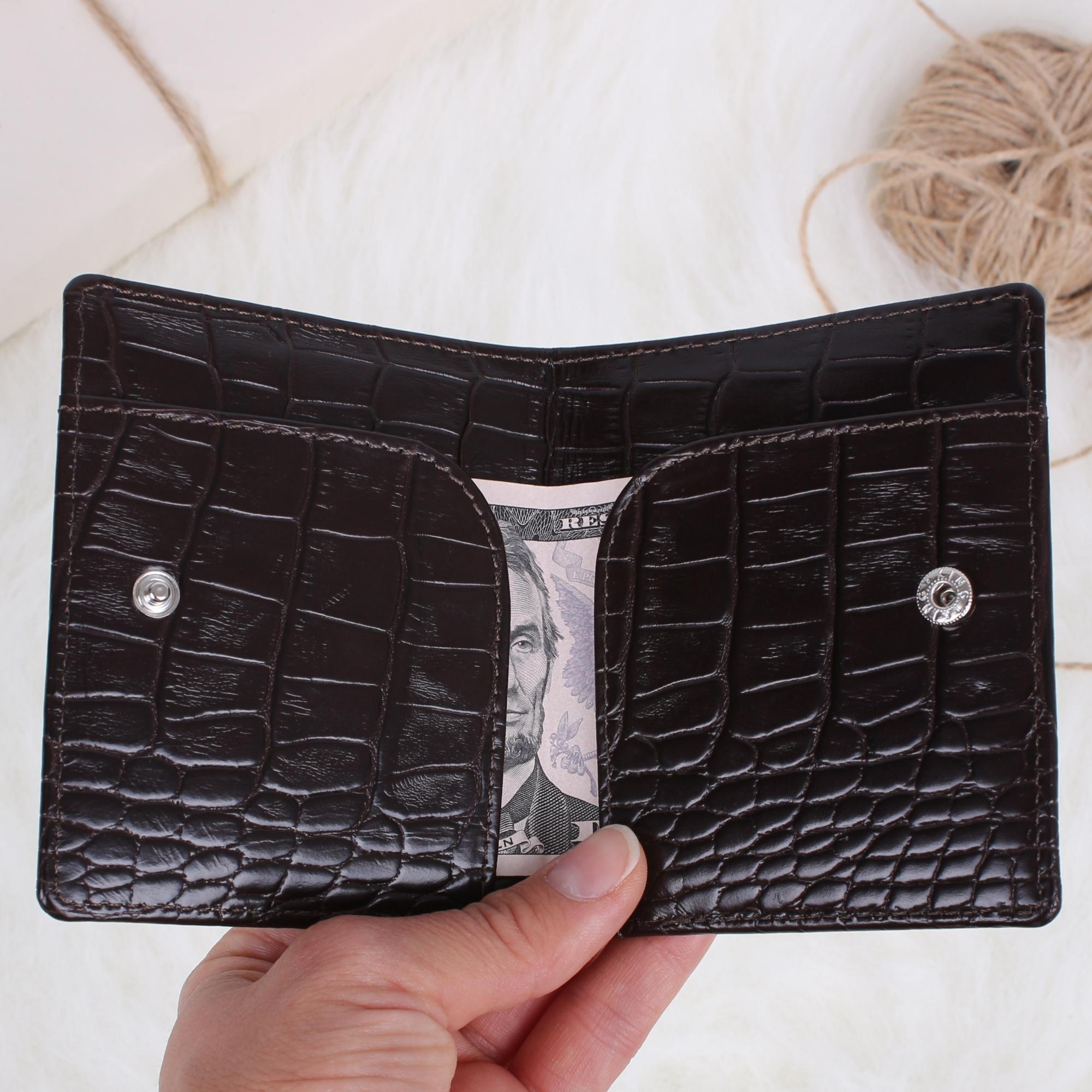 Legend Leather 762 Iguana Kahve Erkek Hakiki Deri Para Bölmeli Kartlık