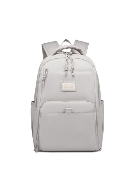 Bagacar Smart Bag 3159 Okul ve Günlük Laptop Bölmeli Sırt Çantası Açık Gri