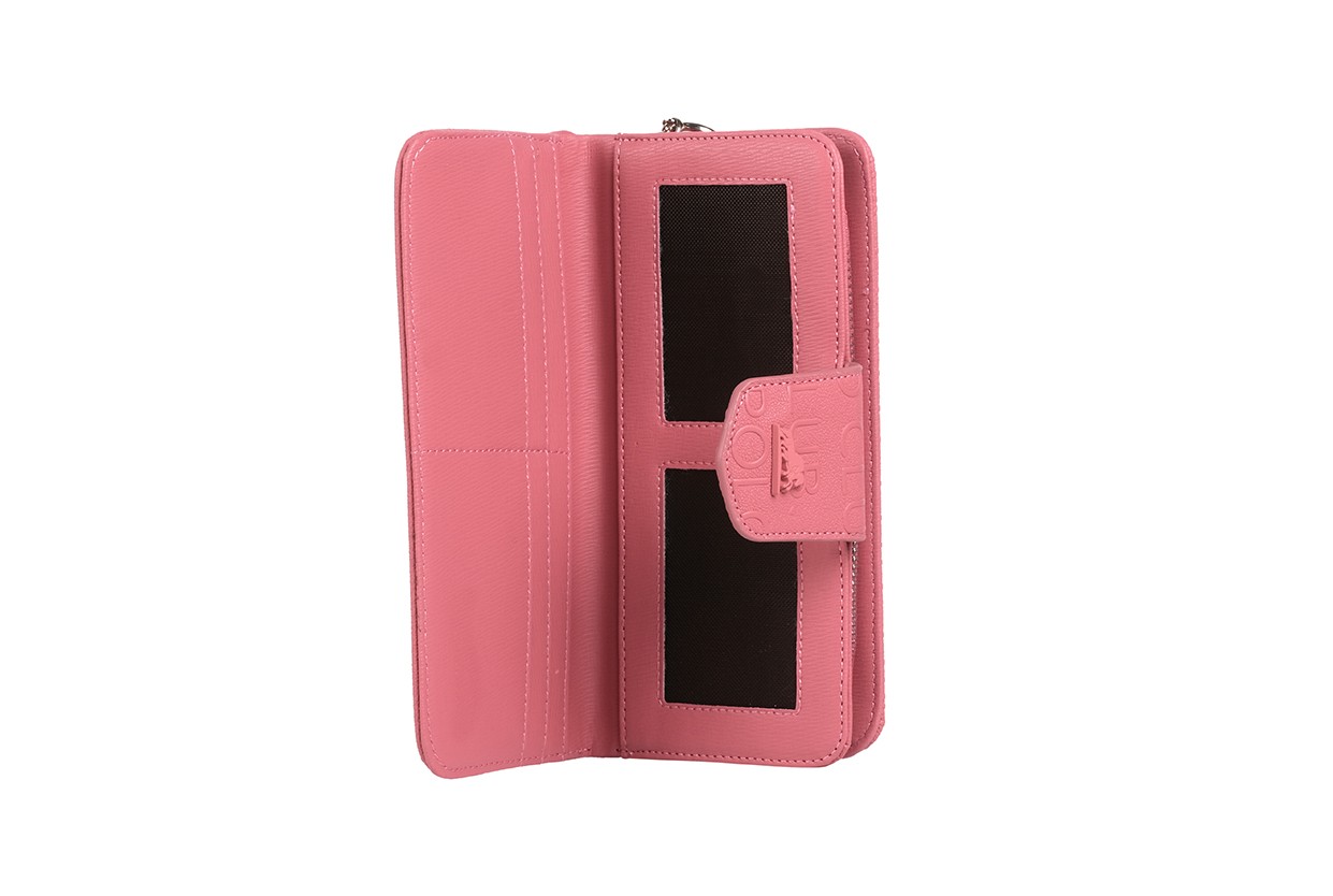Bagacar Bozuk Para Bölmeli Dikdörtgen Kullanışlı Cüzdan Pembe