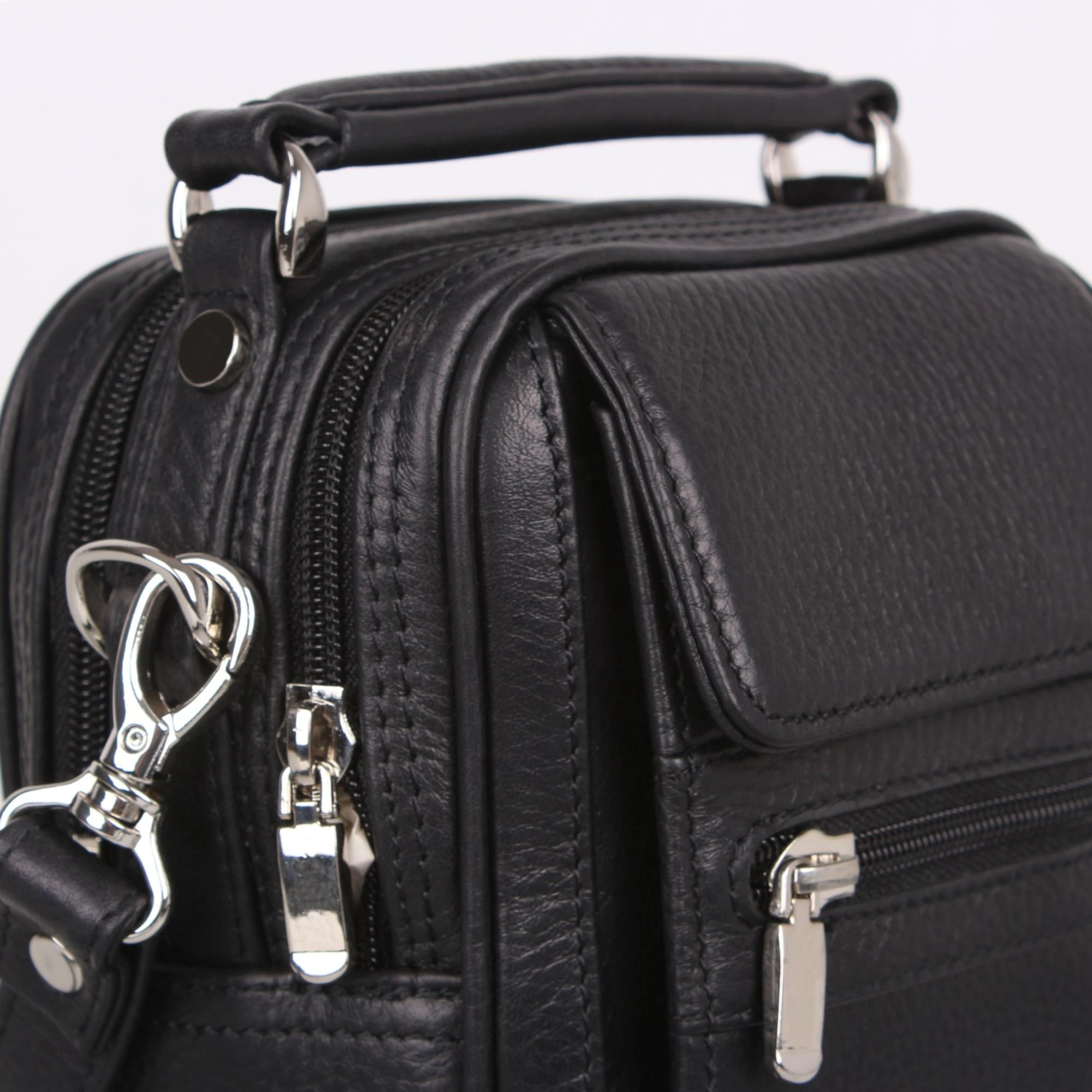 Legend Leather 4586 Siyah Hakiki Deri Erkek Portföy El Ve Omuz Çantası