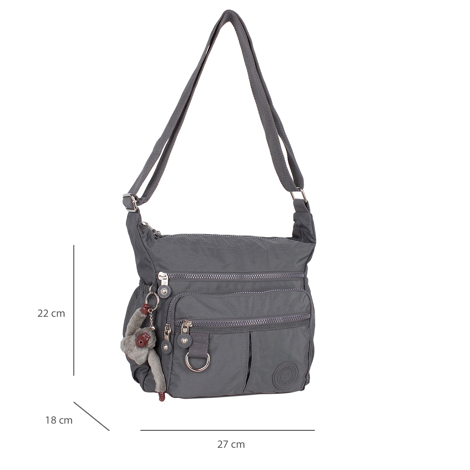Kenyon 2883 Klinkır Kumaş Bayan Çapraz Omuz Çantası Gri