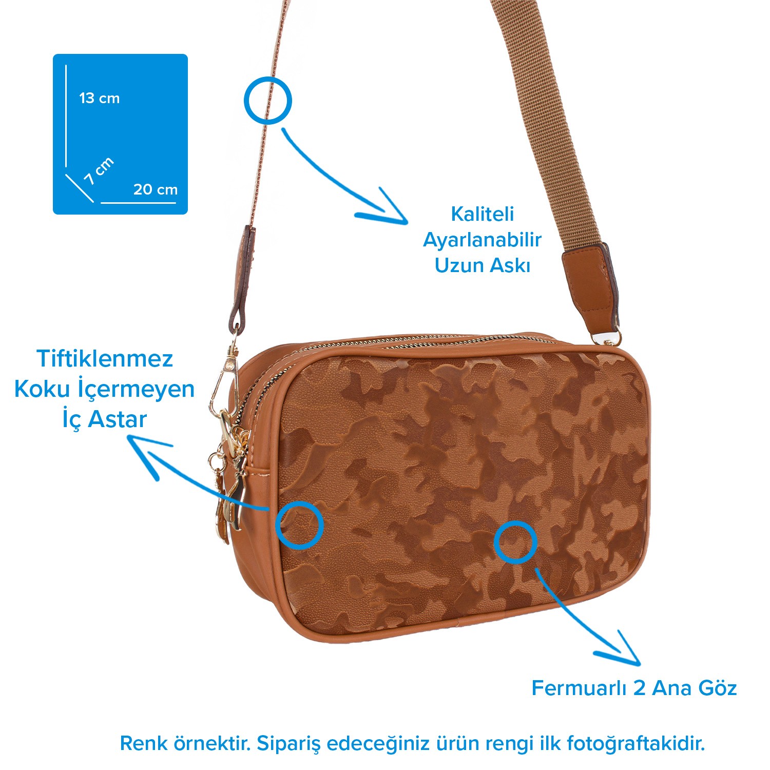 Bagacar 1356 D.Taba Saten Kumaş Bayan Çapraz Omuz Çantası
