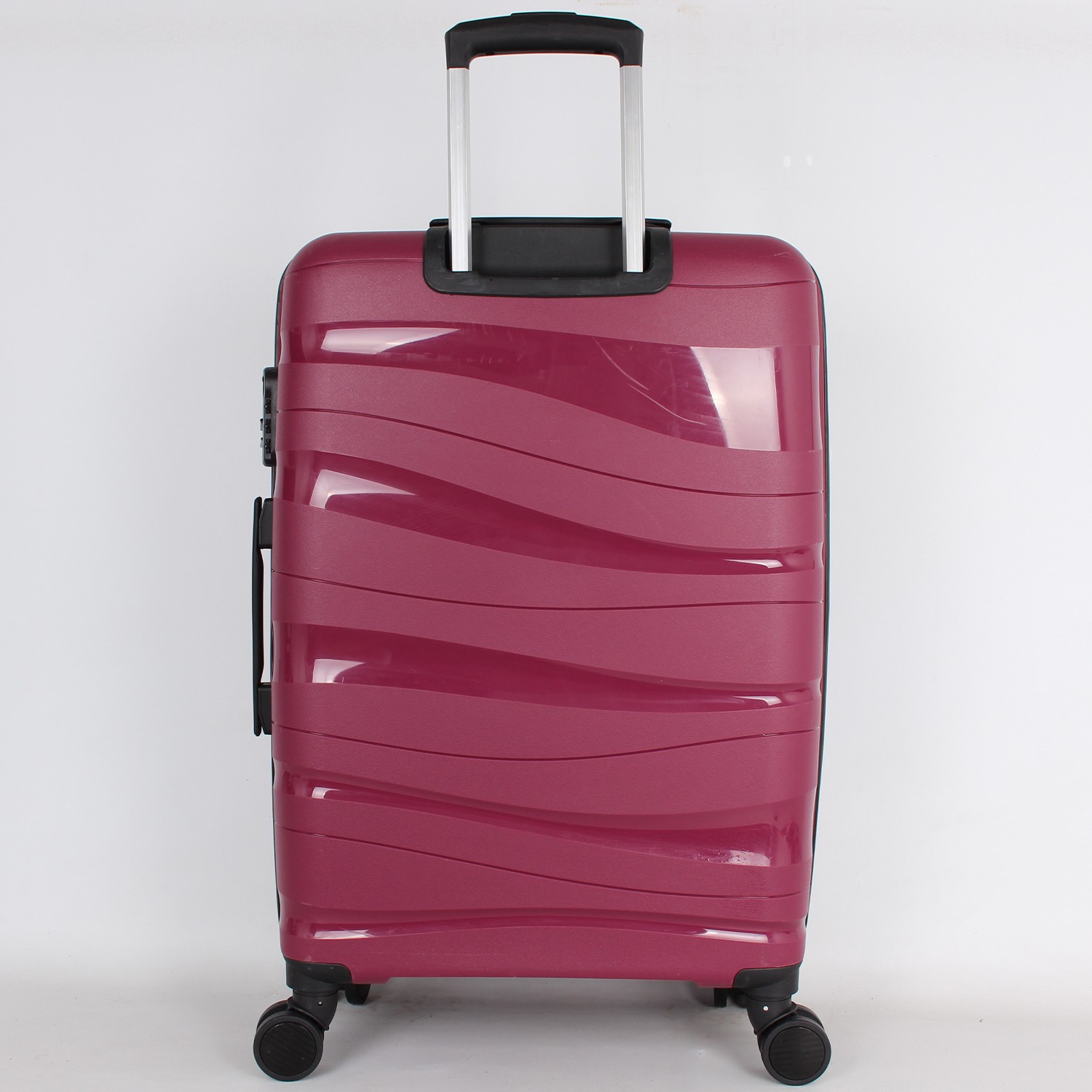 Bagacar Wave Bordo Sert Silikon Kırılmaz Büyük Boy Valiz