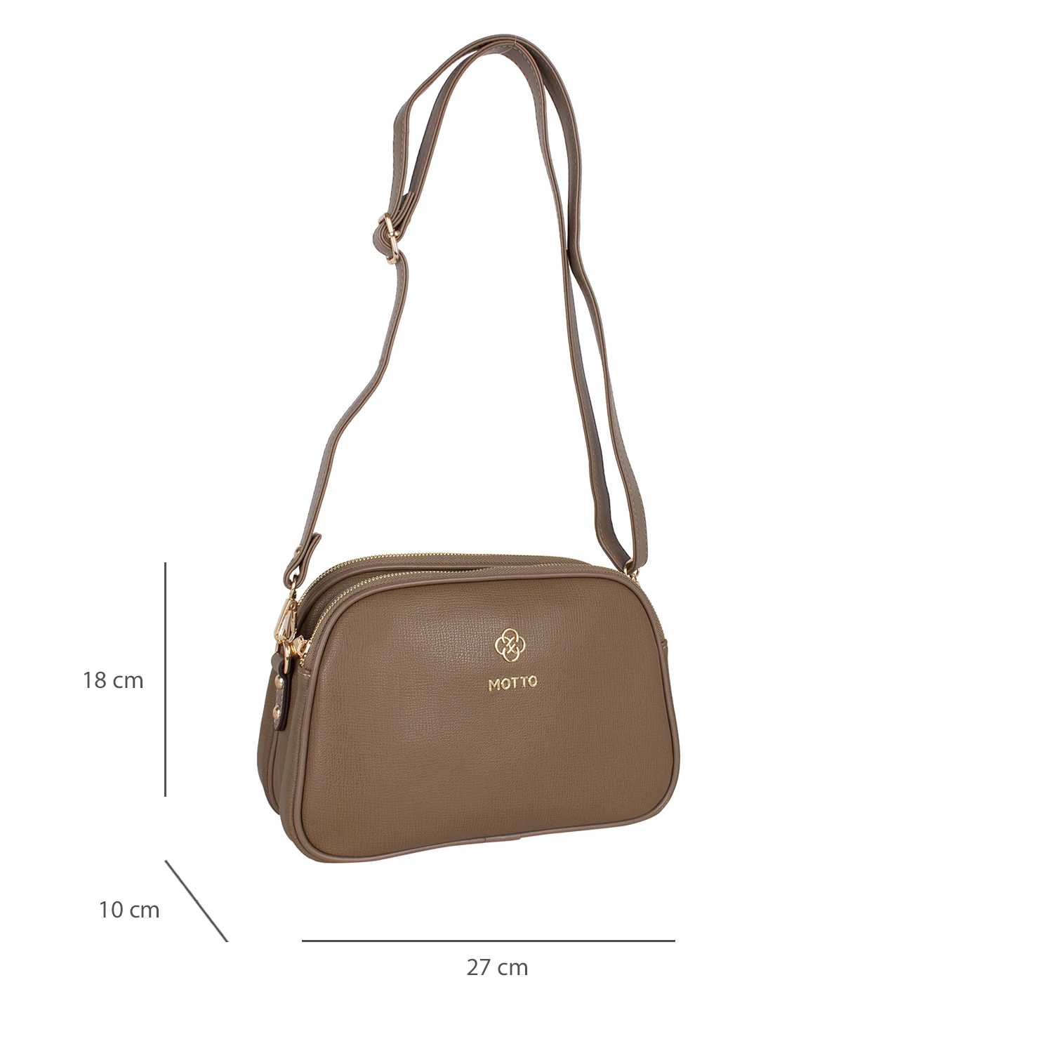 Bagacar Motto 1228 Bayan Çapraz Omuz Çantası Vizon