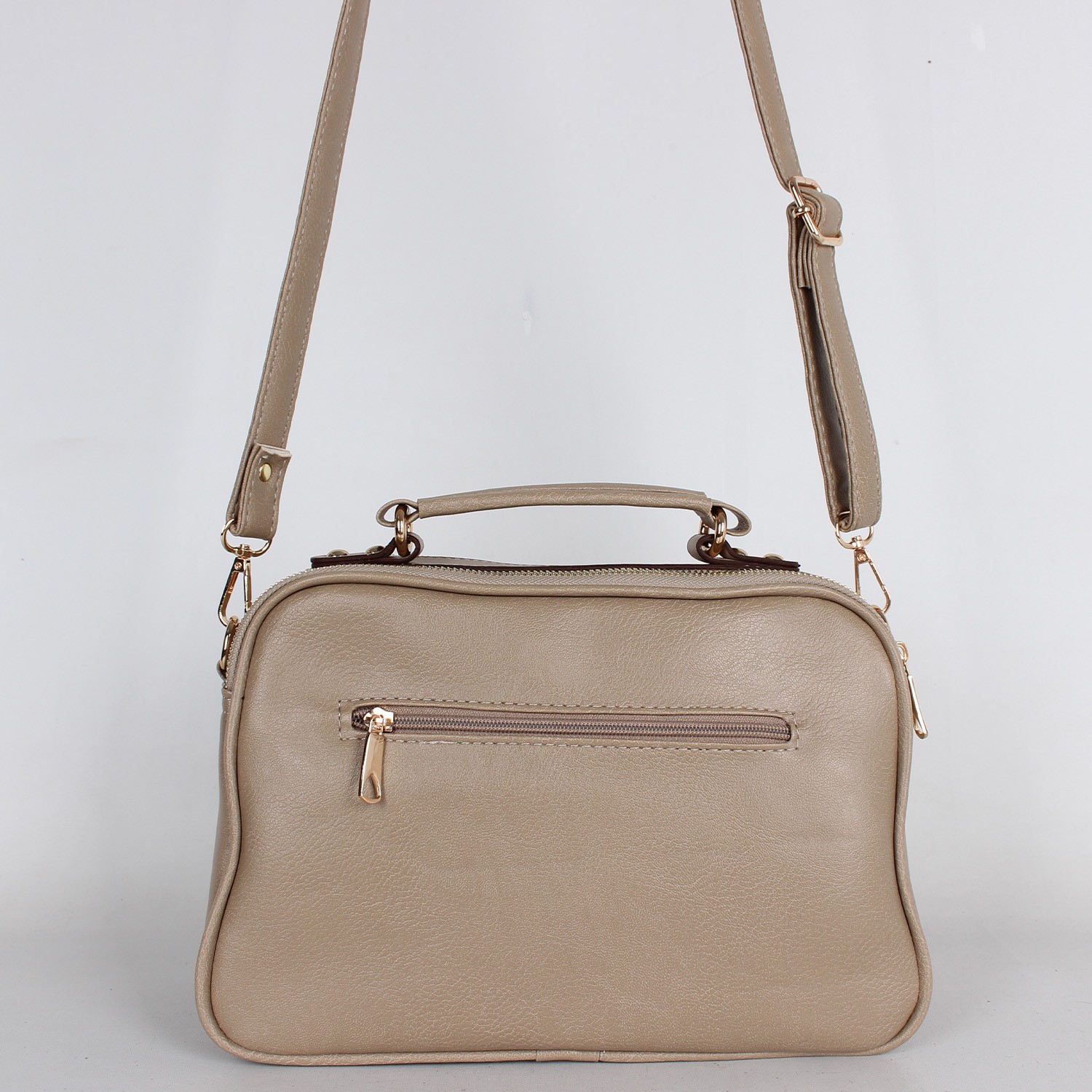 Bagacar 1288 Gold Suni Deri Bayan Çapraz El ve Omuz Çantası