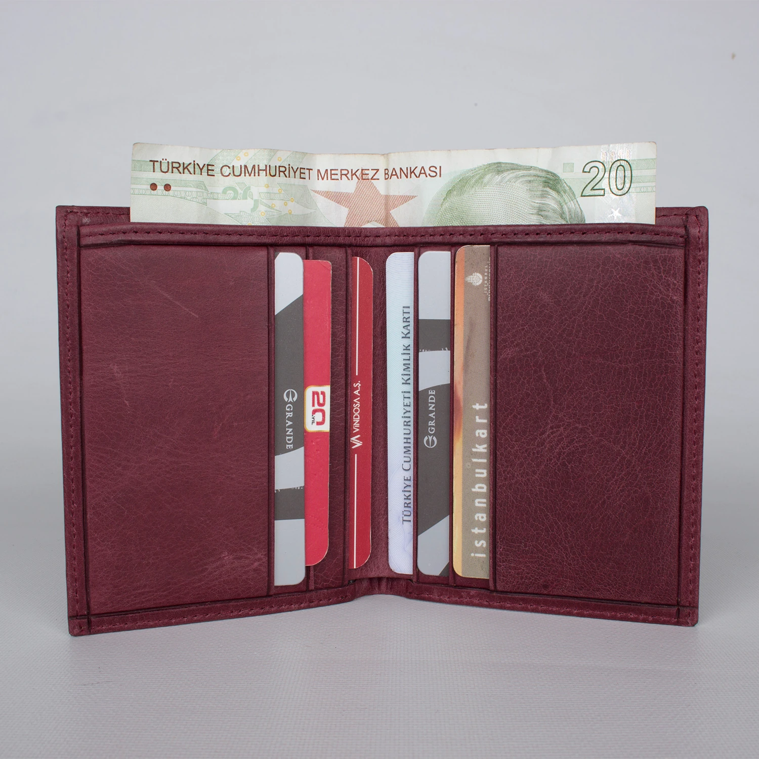 Bagacar 1720 Hakiki Deri Erkek Cüzdanı Bordo