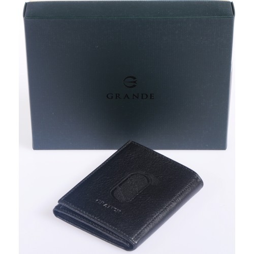 Grande 724 Unisex Hakiki Deri Kartlık Siyah