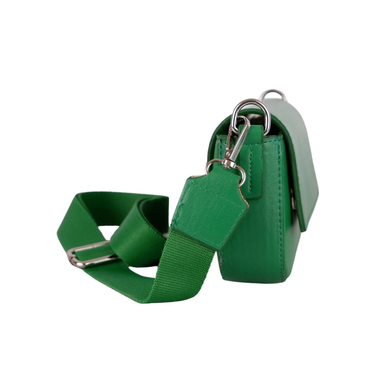 Bagacar Kapaklı Mini Şık Bayan Çapraz El ve Omuz Çantası Yeşil
