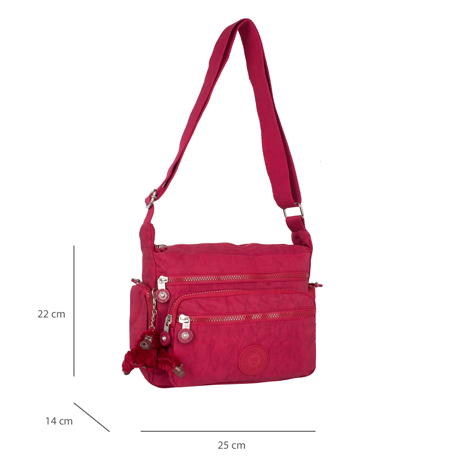 Kenyon 2736 Klinkır Kumaş Bayan Çapraz Omuz Çantası Vişne