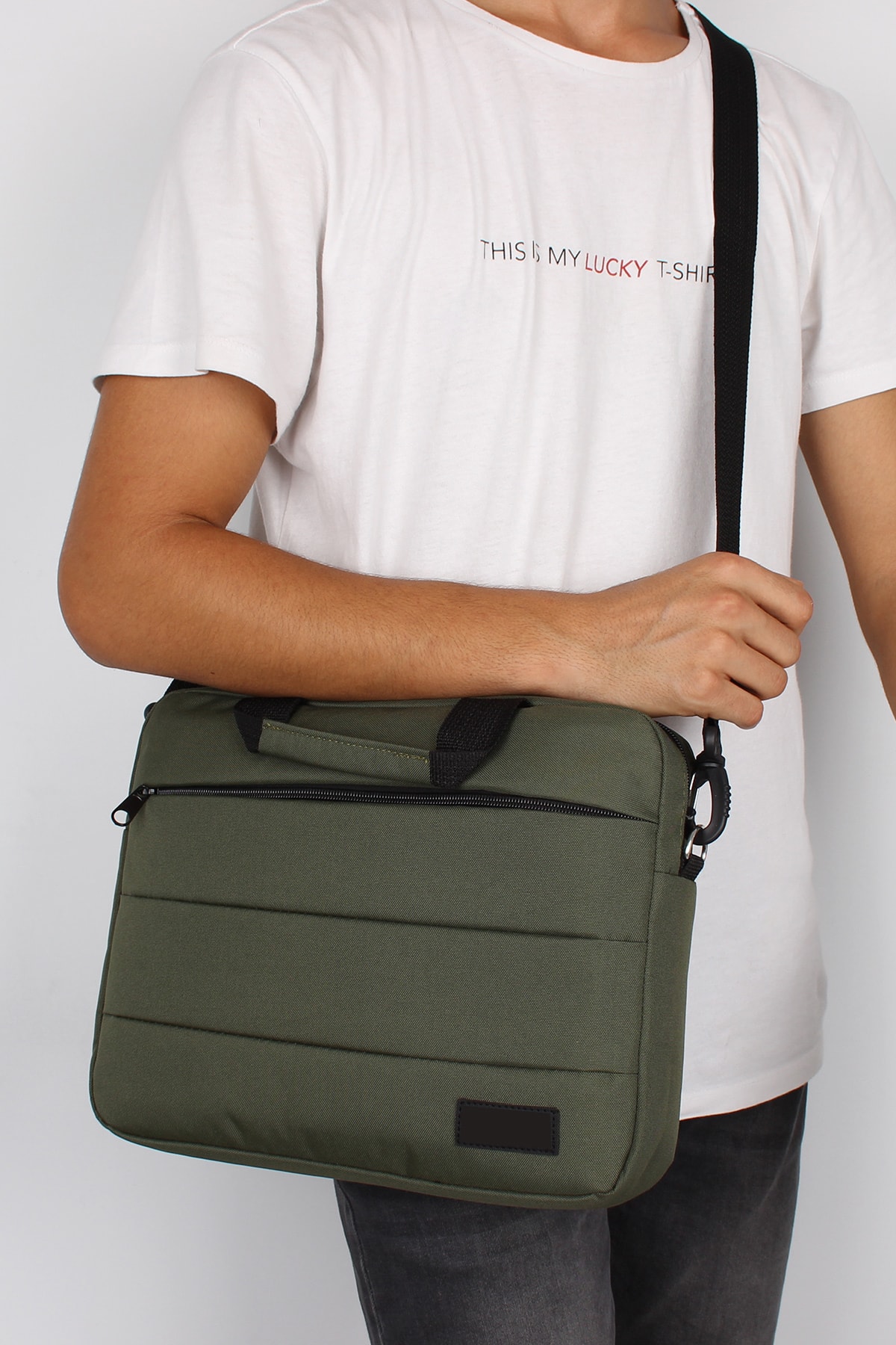Bagacar Yeşil Unisex 15.6 İnç Laptop ve Evrak Çantası