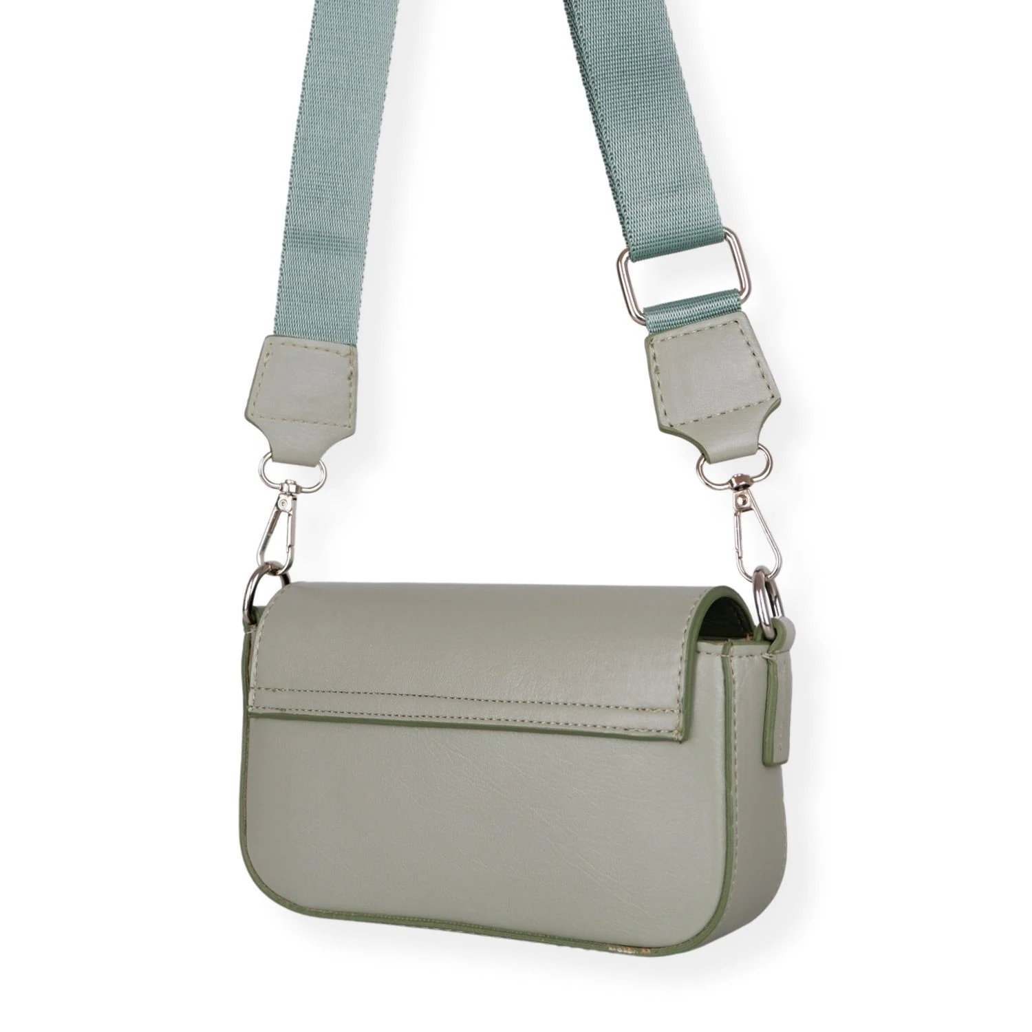 Bagacar Kapaklı Mini Şık Bayan Çapraz El ve Omuz Çantası Su Yeşili