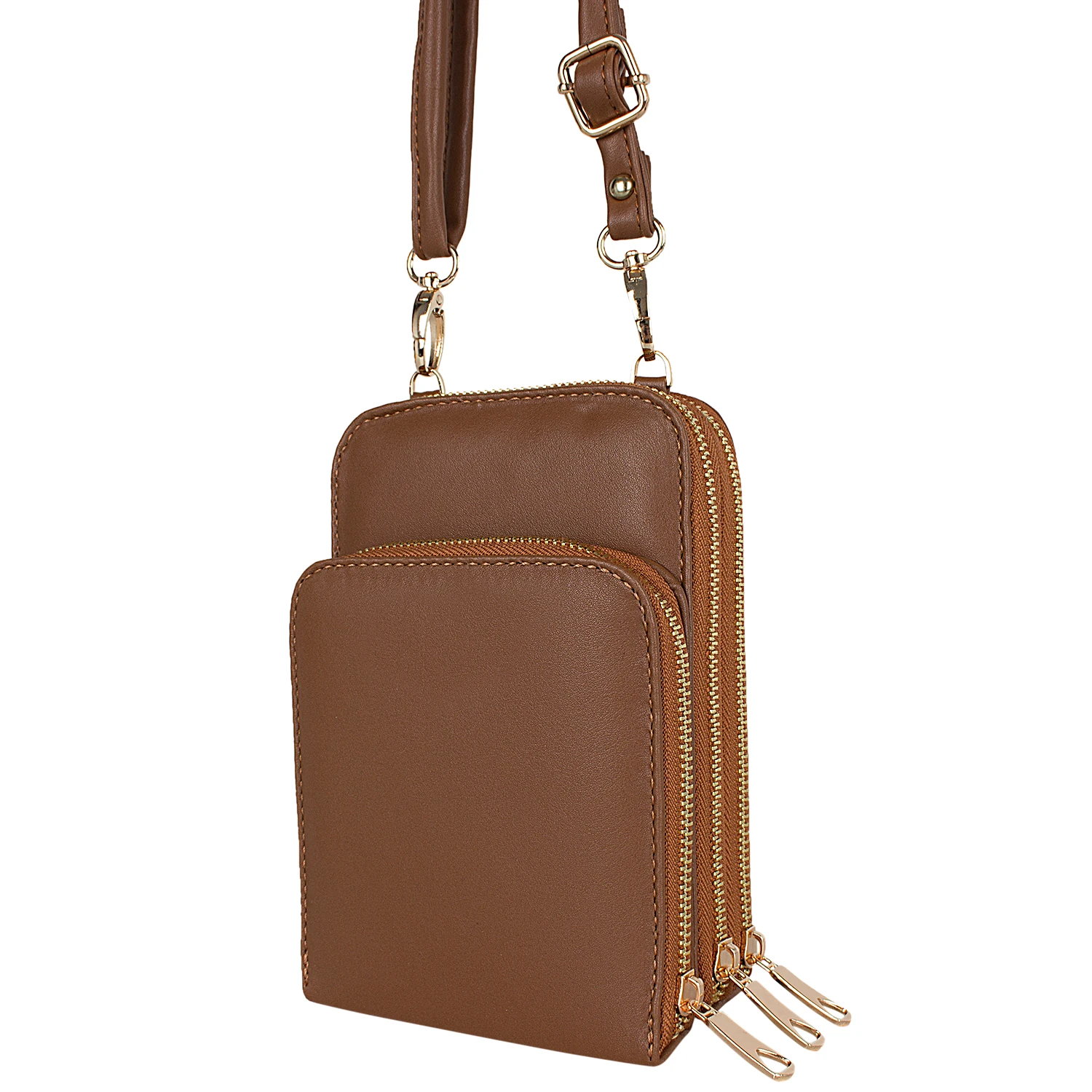 Bagacar 1341 Taba Saten Kumaş Bayan Çapraz Omuz Çantası