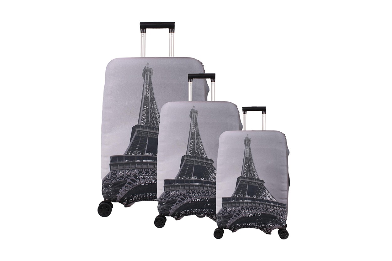 Bagacar Eyfel 3lü Set Valiz Kılıfı, 3 lü Valiz Kemeri, 3lü Valiz Etiketi
