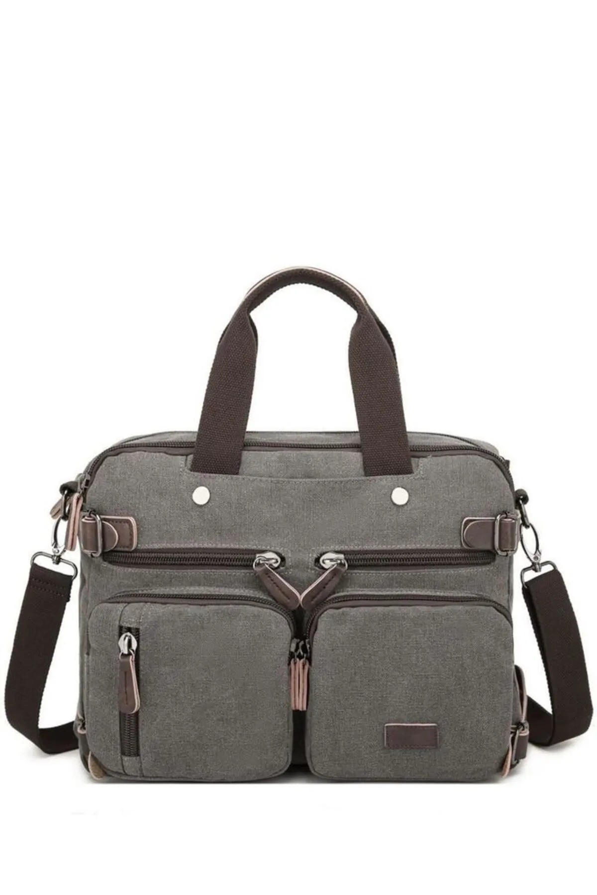 Cactive Kanvas Gri Kumaş Unisex Laptop & Evrak Çantası Ctv1278