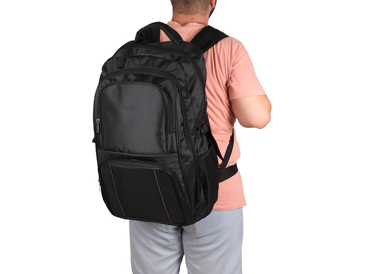 Bagacar Büyük Boy Recaro Günlük ve Okul Sırt Çantası Siyah
