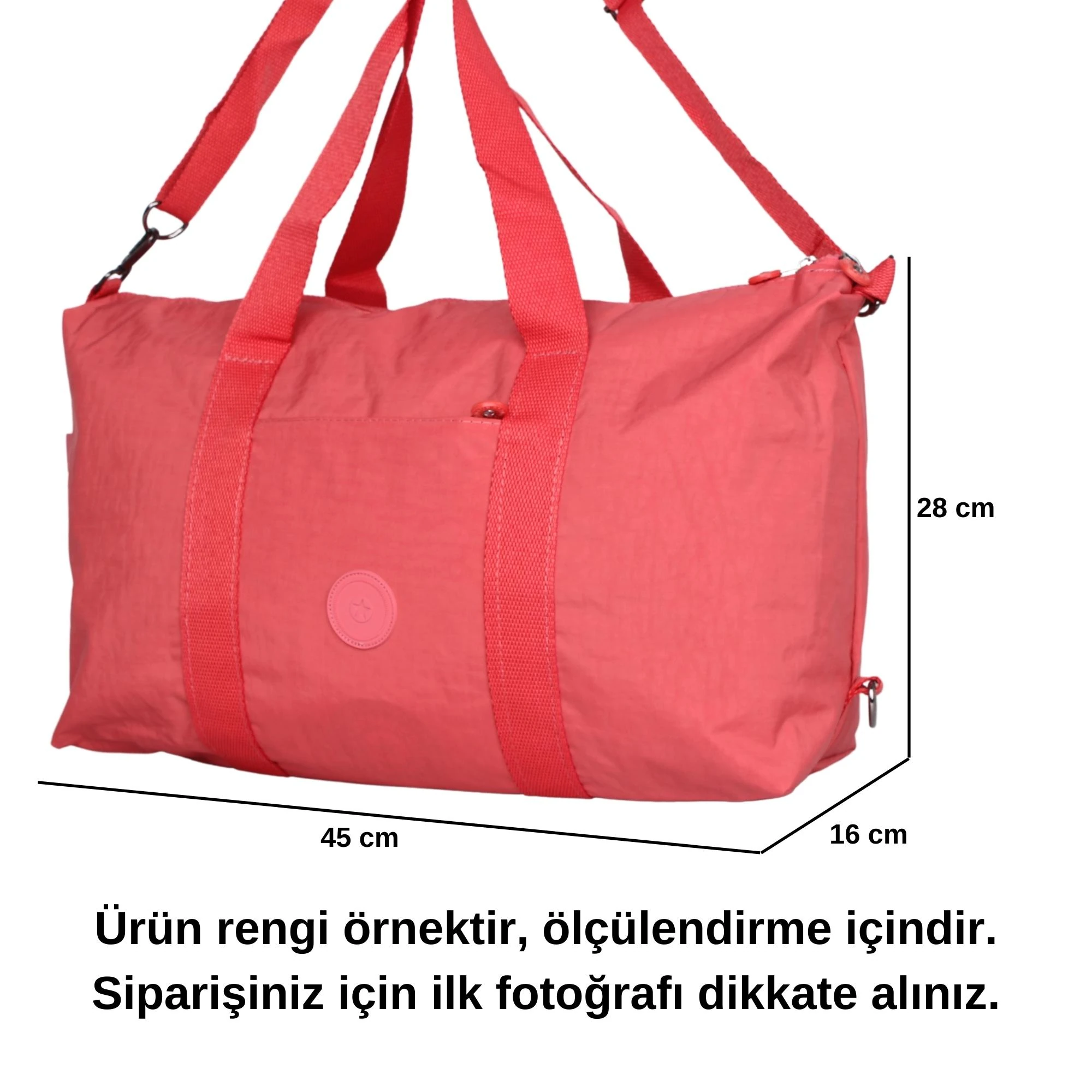 Bagacar UR6021 Siyah Klinkır Kumaş Plaj Spor ve Seyahat Çantası